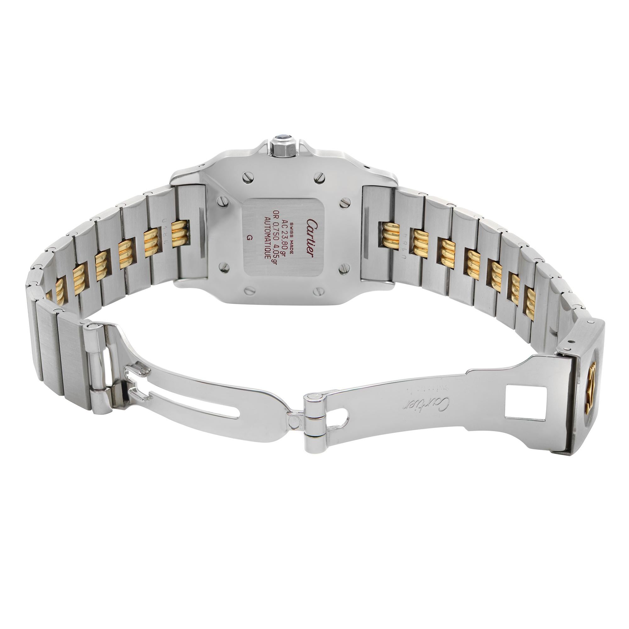 Cartier Santos Galbee 18k Gold Steel White Dial Automatic Unisex Watch 2961 2