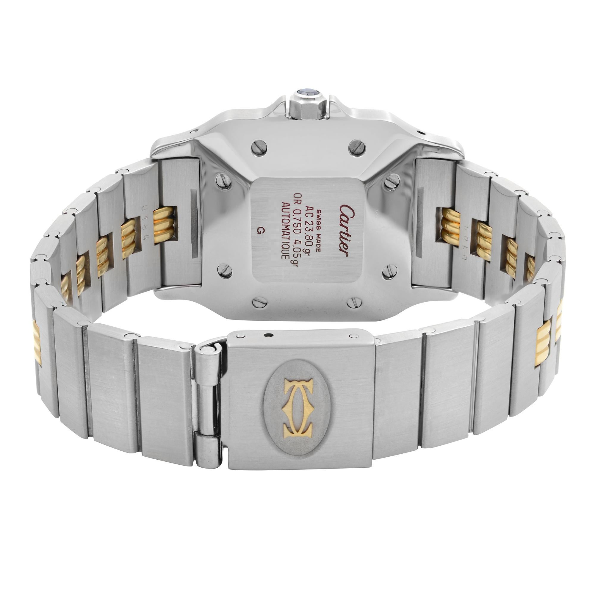 Cartier Santos Galbee 18k Gold Steel White Dial Automatic Unisex Watch 2961 3