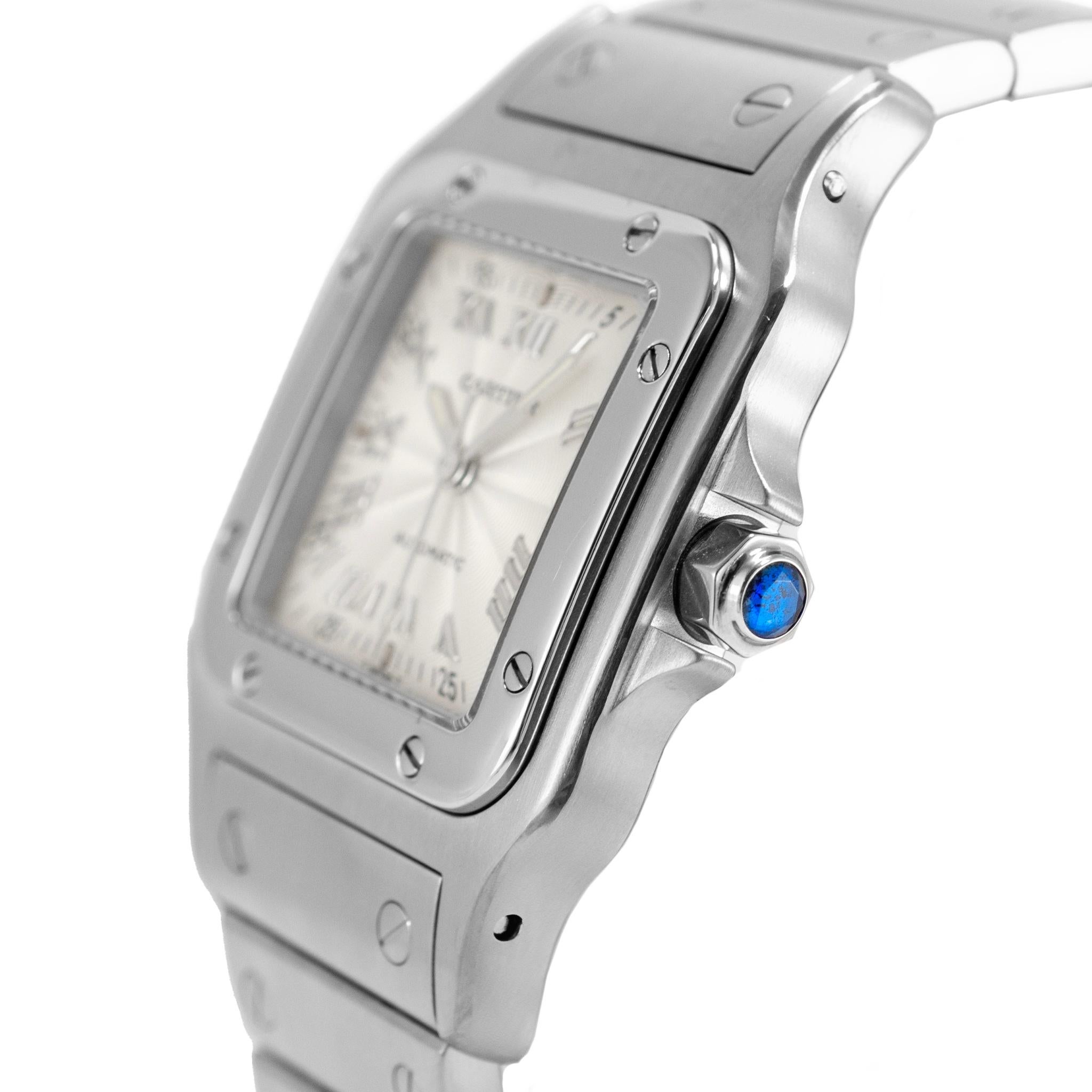 Reloj Cartier Santos Galbée 29MM 2319 Esfera romana guilloché Acero Automático en Excelente estado para la venta en Houston, TX