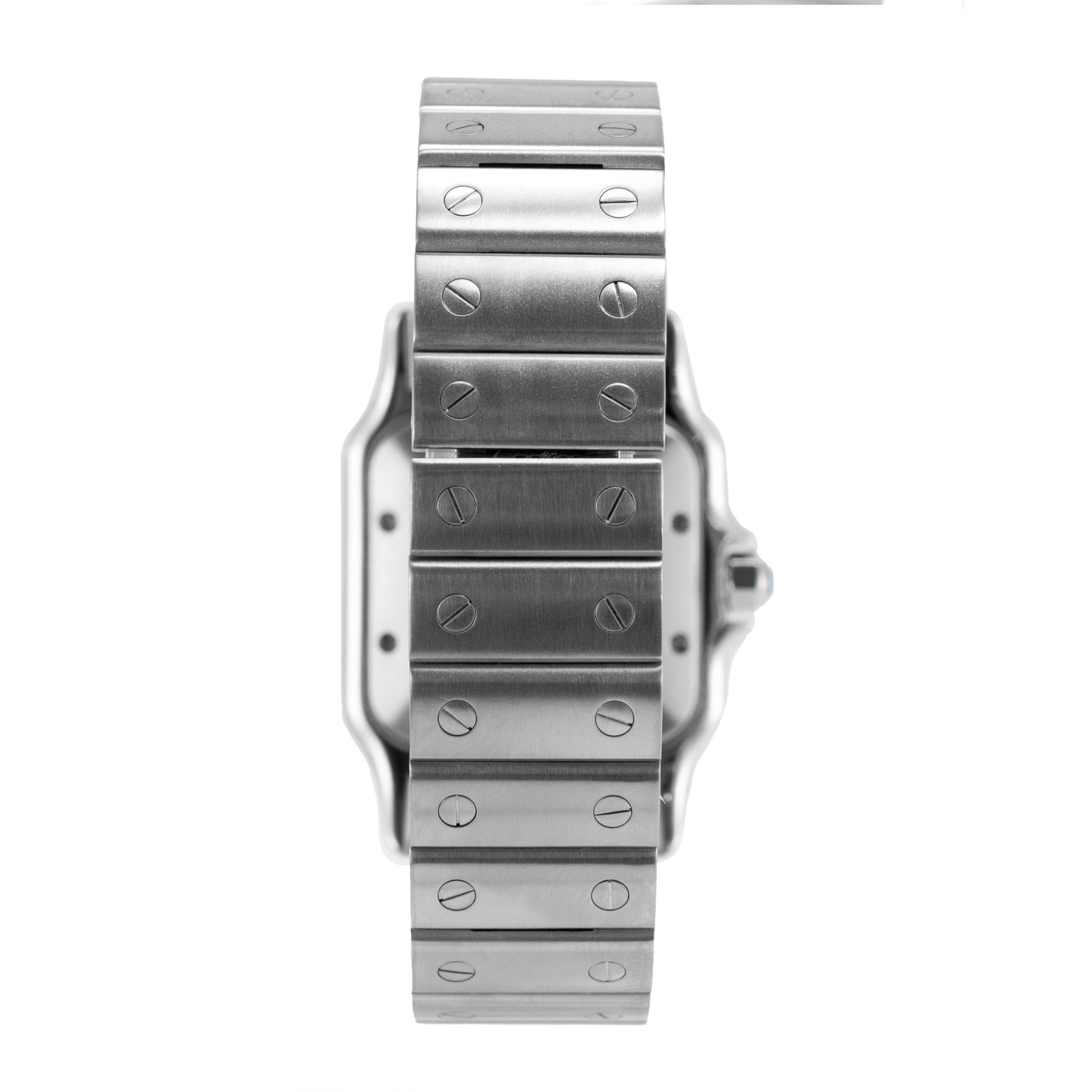 De las mujeres Reloj Cartier Santos Galbée 29MM 2319 Esfera romana guilloché Acero Automático en venta