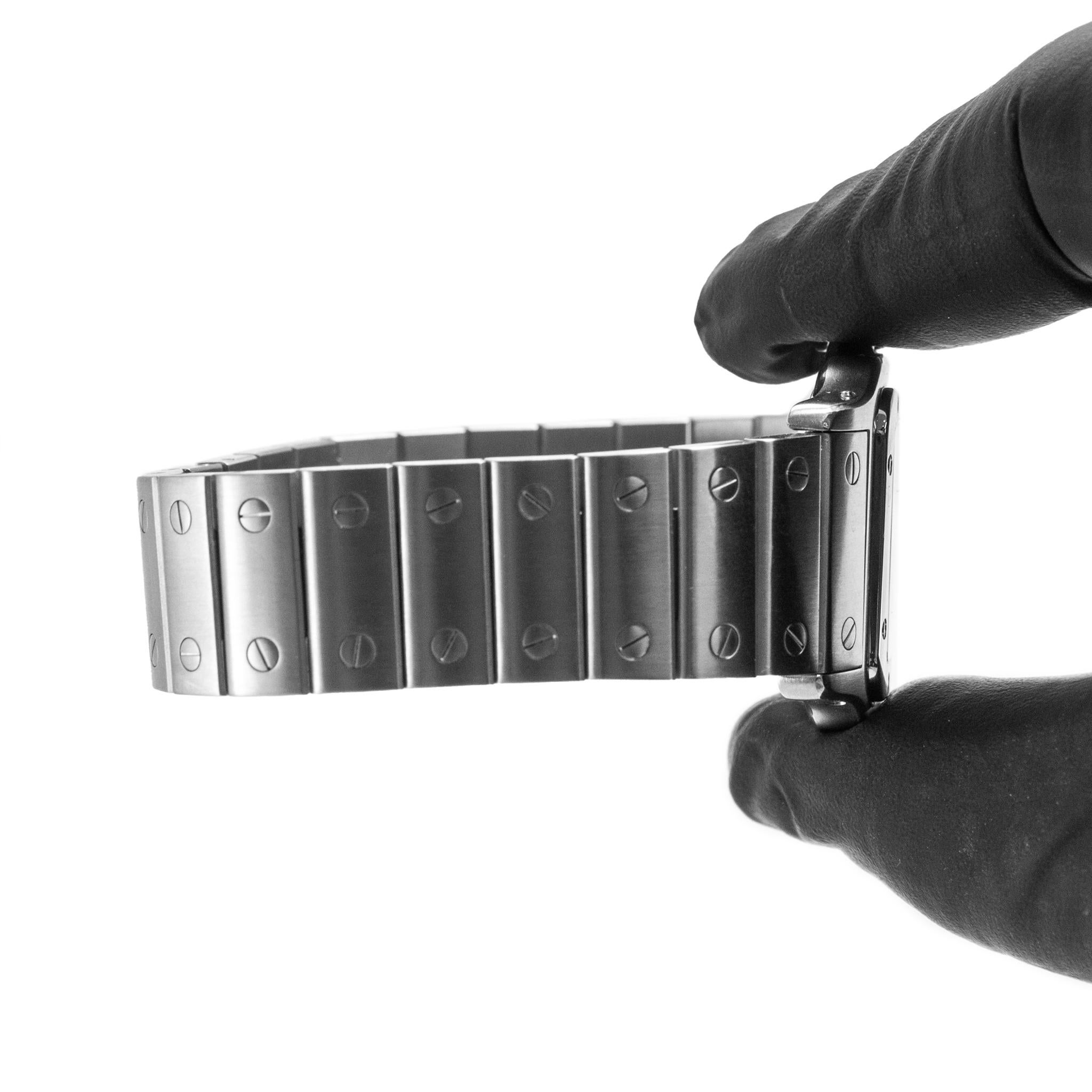 Reloj Cartier Santos Galbée 29MM 2319 Esfera romana guilloché Acero Automático en venta 3