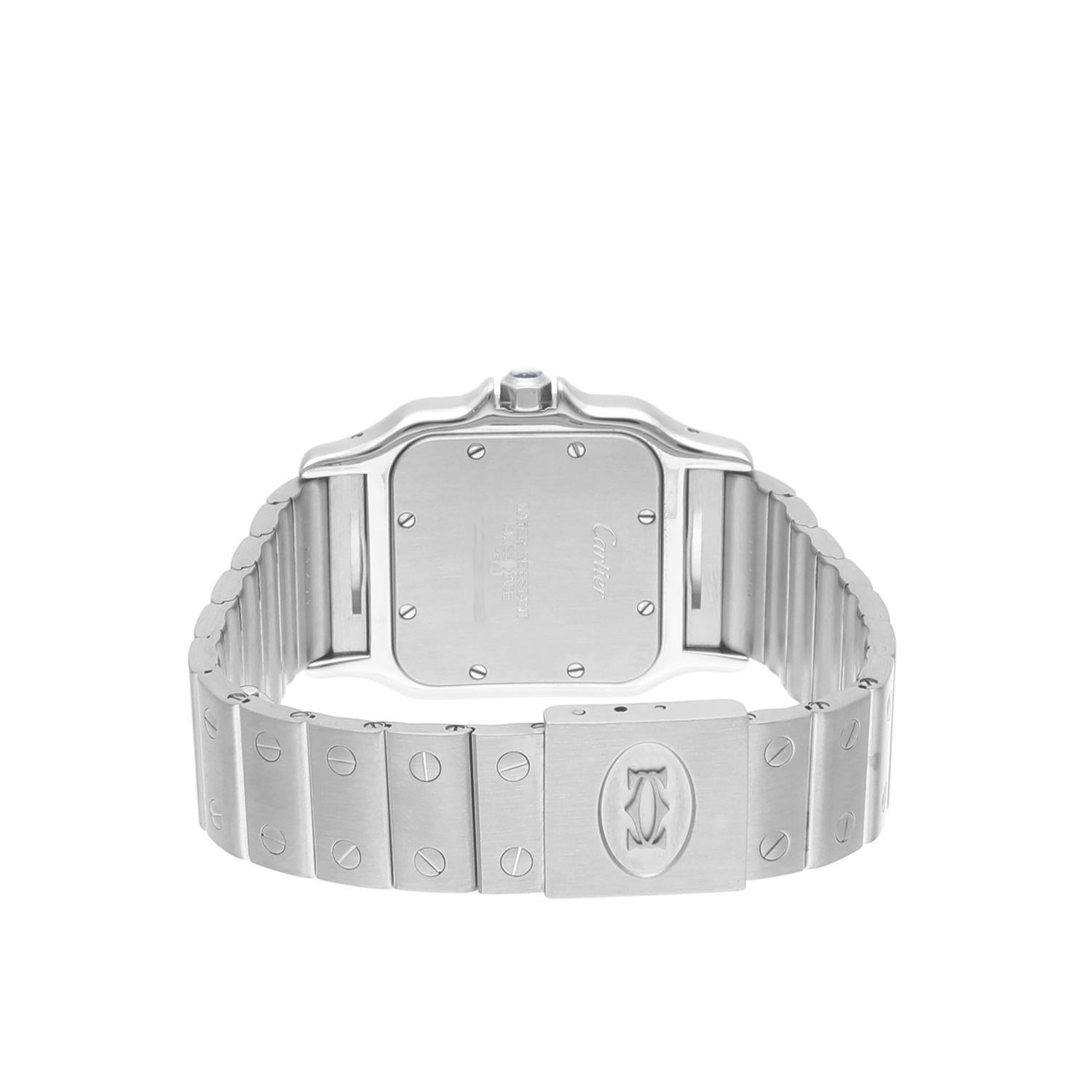 Women's Cartier Santos Galbée 29mm Ladies Stainless Steel Watch with Diamond Bezel For Sale