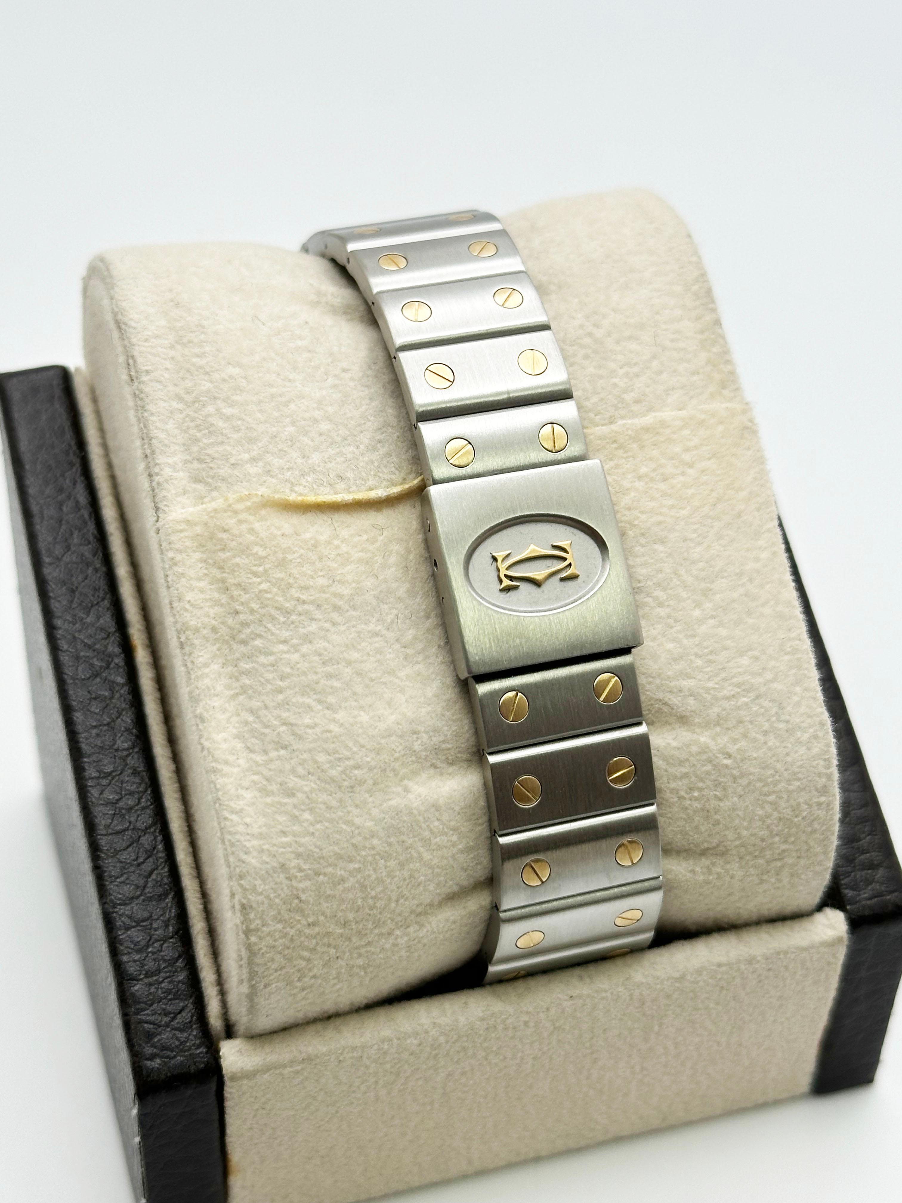Cartier Santos Galbee 29mm Ref 187901 18K Gelbgold Edelstahl-Kasten aus Edelstahl 3