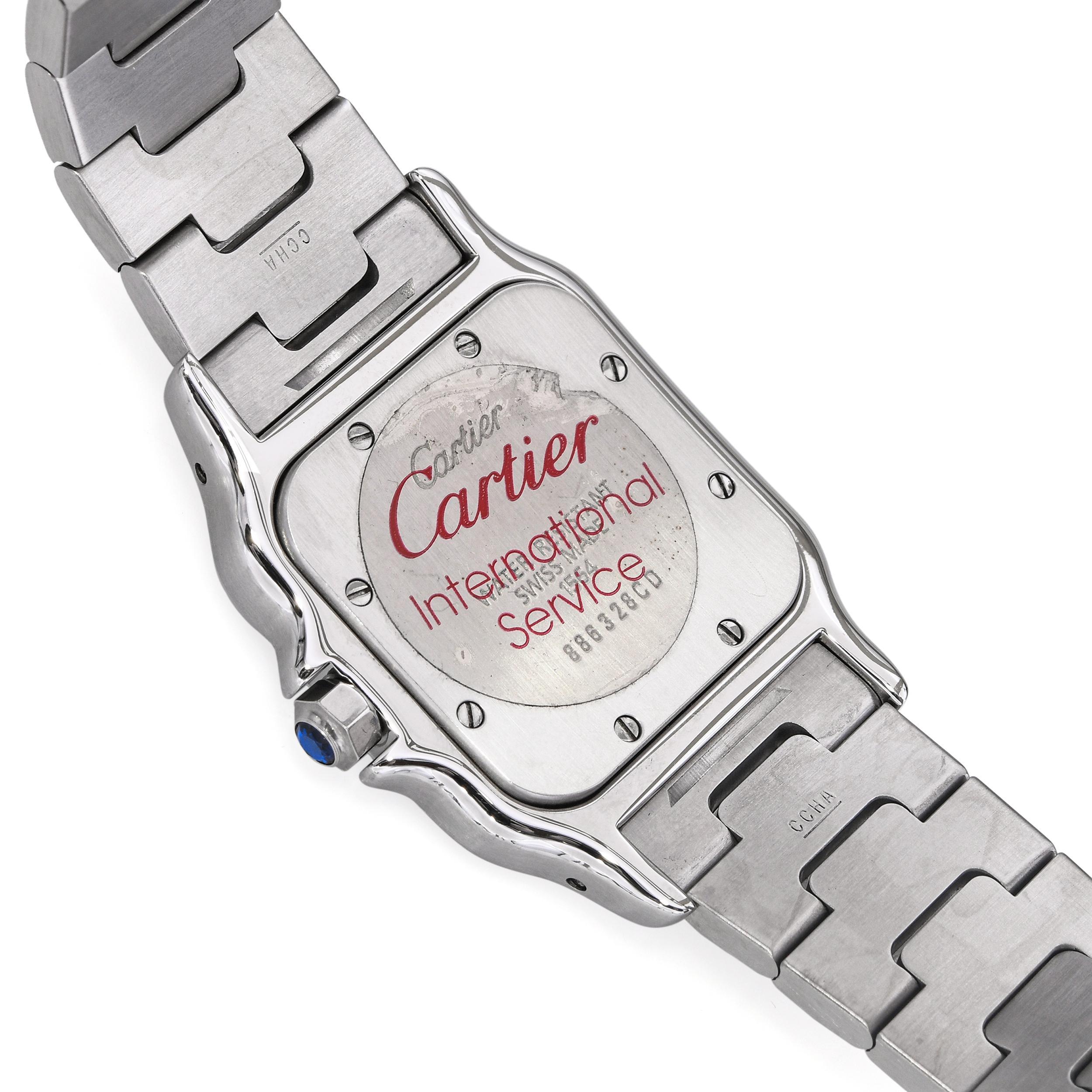 Orologio da uomo Cartier Santos Galbee 29 mm in acciaio inossidabile Ref 1564 in vendita 3