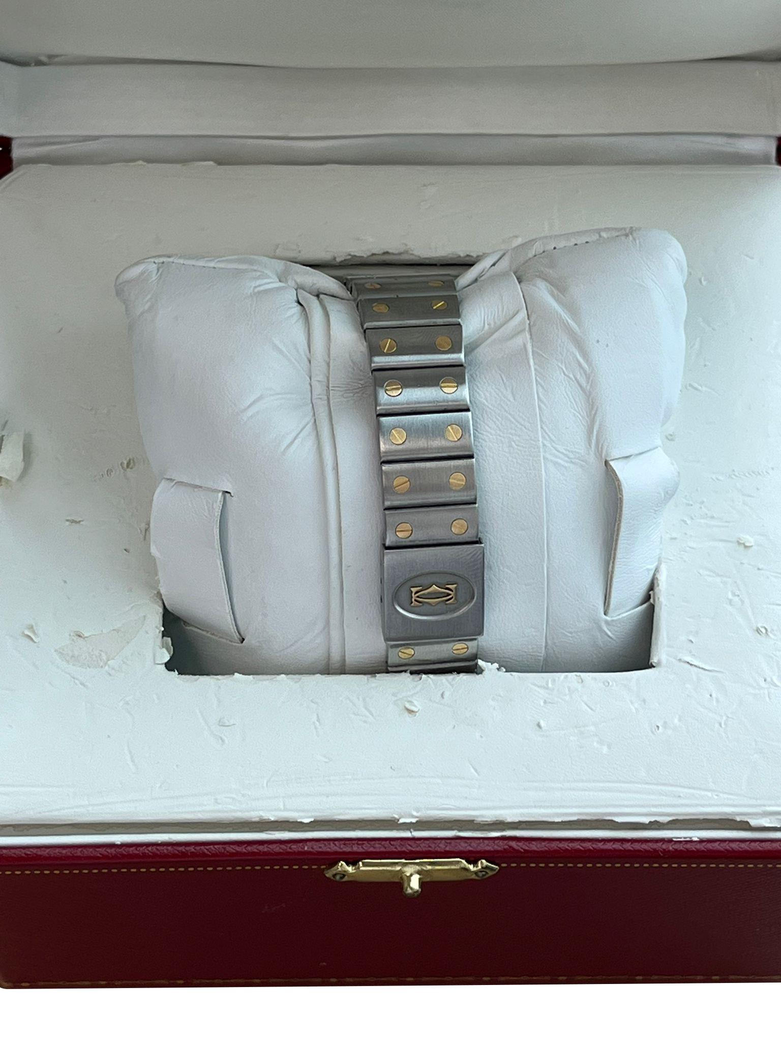 Cartier Santos Galbee 29mm Steel 18K Yellow Gold Mens Watch 187901 For Sale 9