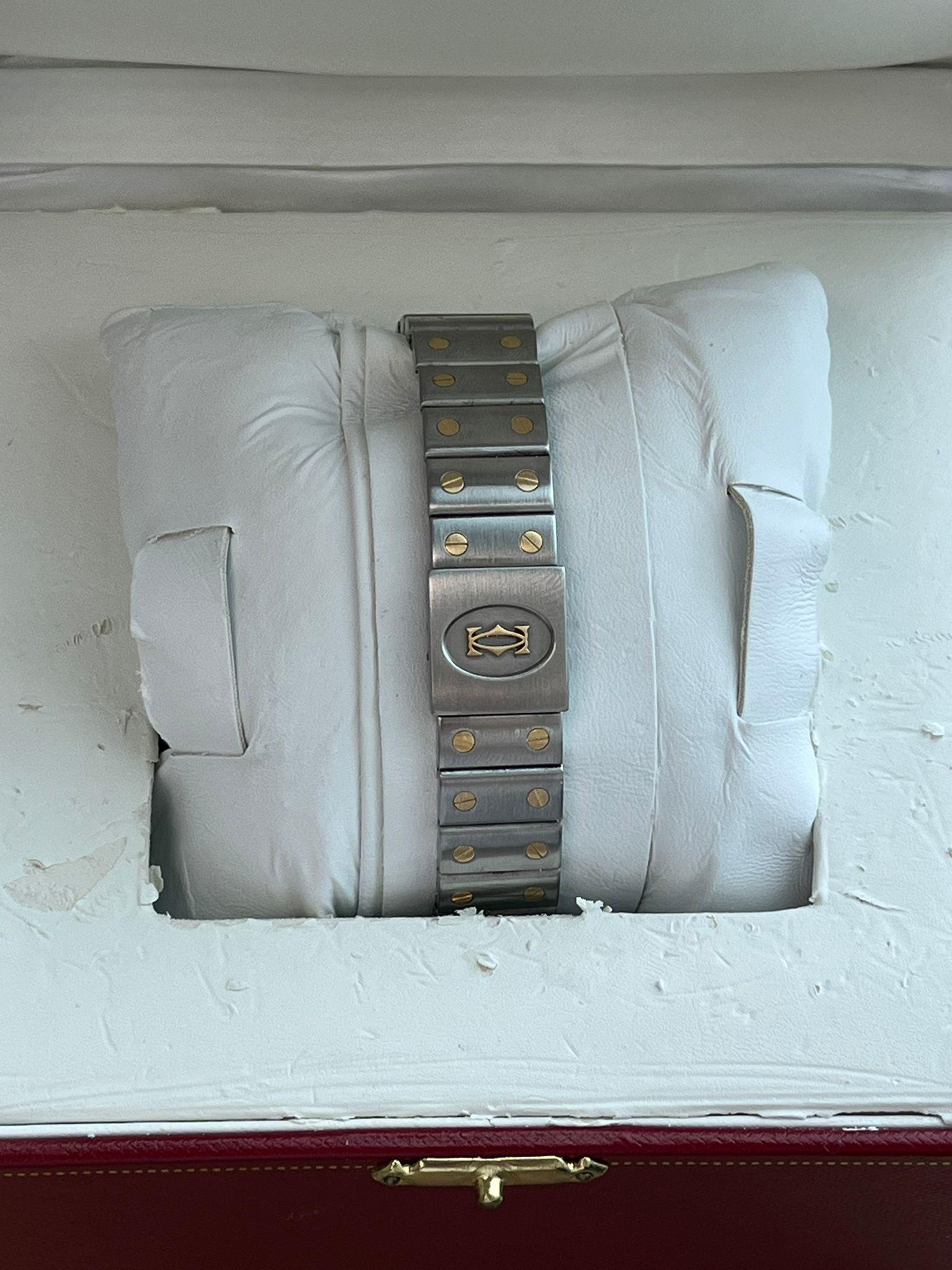 Cartier Santos Galbee 29mm Steel 18K Yellow Gold Mens Watch 187901 For Sale 10
