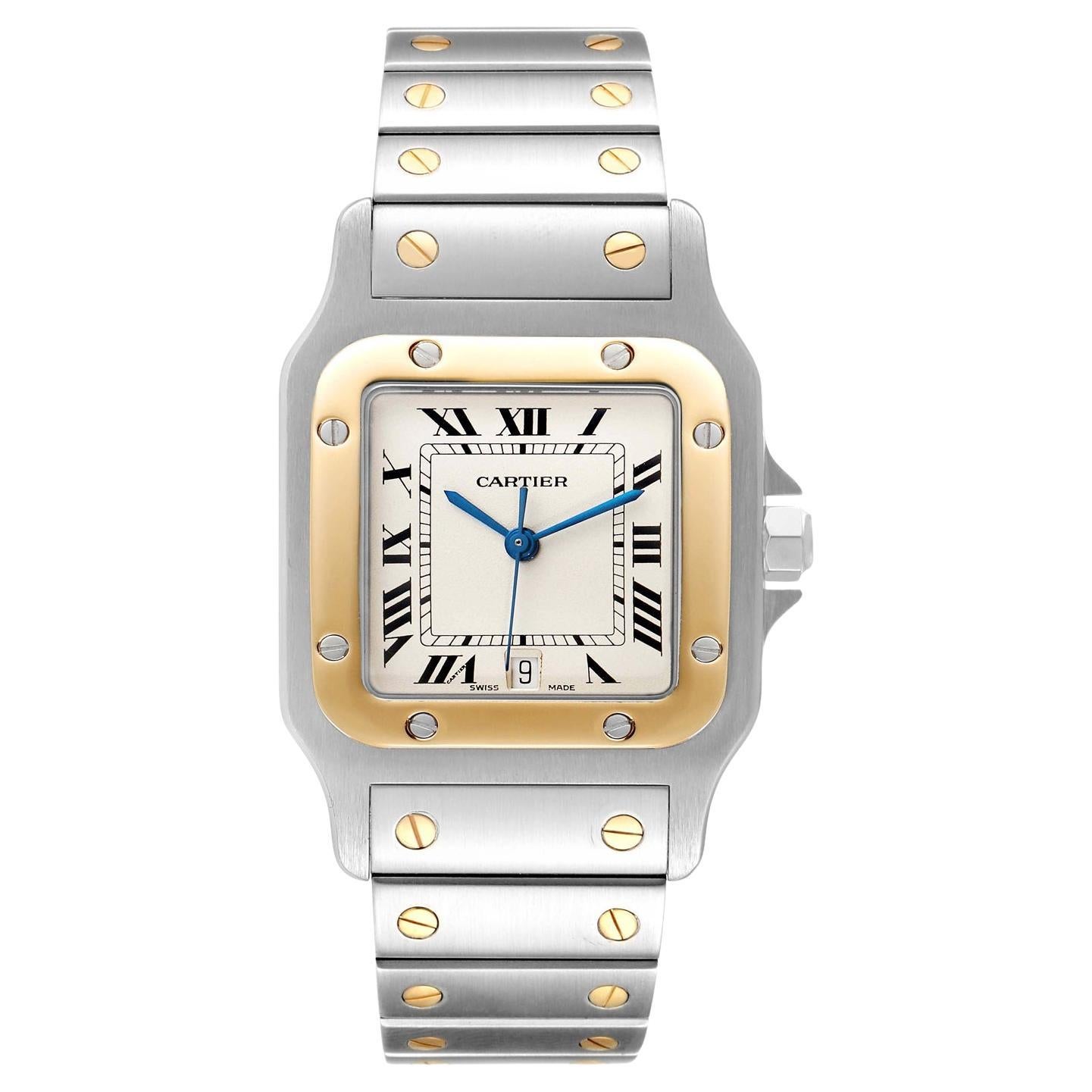 Cartier Santos Galbee 29mm Stahl 18K Gelbgold Herrenuhr 187901