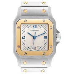 Cartier Santos Galbee 29mm Steel Yellow Gold Mens Watch 187901 Box Papers