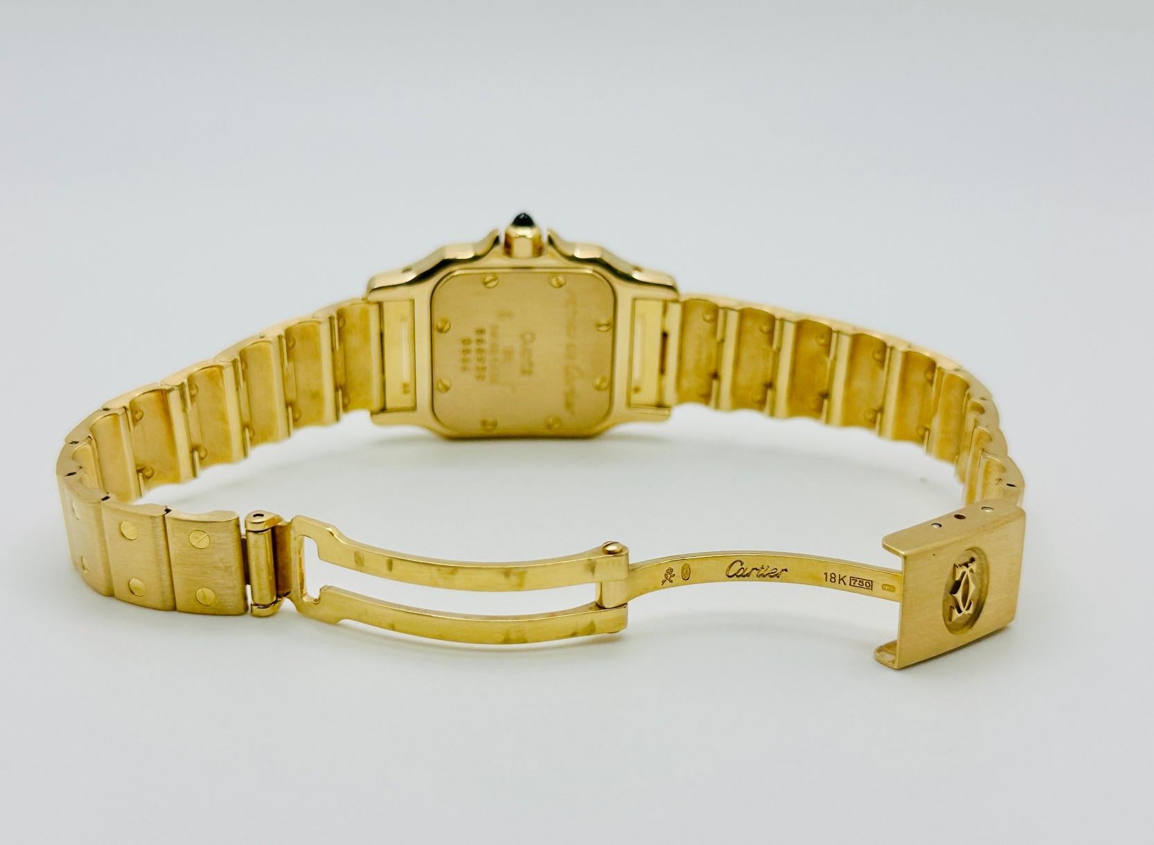 Cartier Santos Galbee 866930 18K Yellow Gold Cream Dial 24mm Service Papers For Sale 3