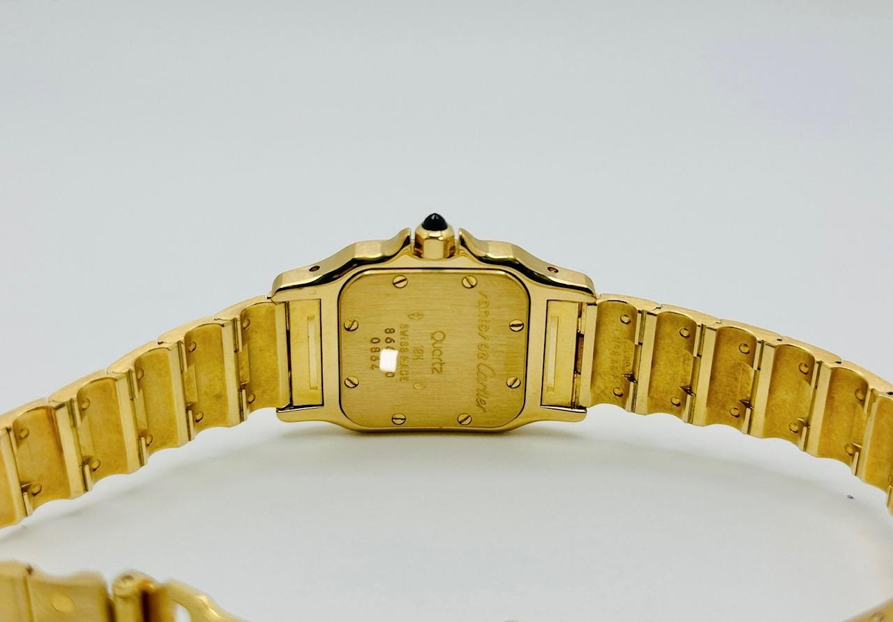 Cartier Santos Galbee 866930 18K Yellow Gold Cream Dial 24mm Service Papers For Sale 4