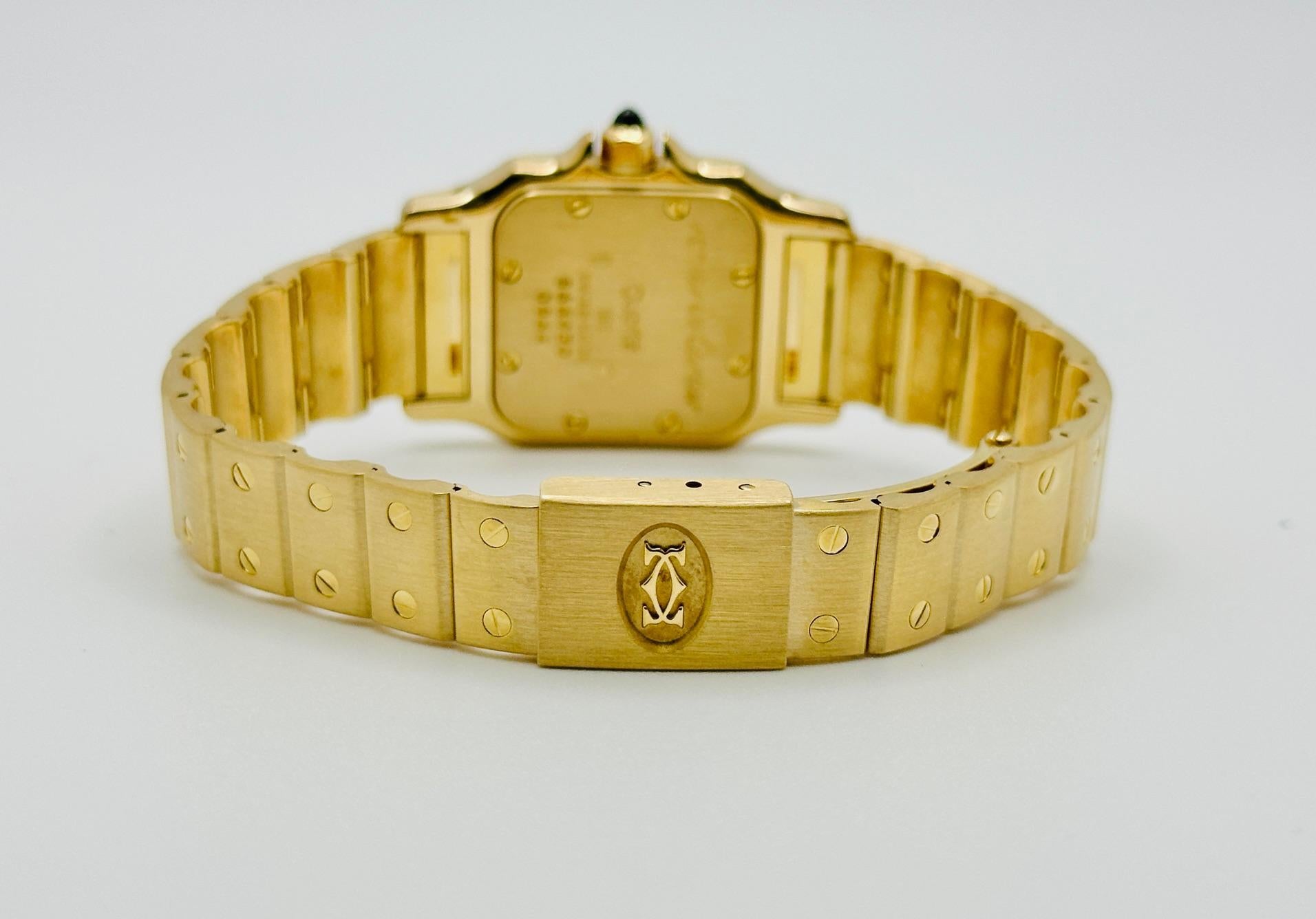 Cartier Santos Galbee 866930 18K Yellow Gold Cream Dial 24mm Service Papers For Sale 5