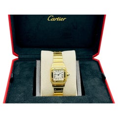 Cartier Santos Galbee 866930 18K Yellow Gold Cream Dial 24mm Service Papers