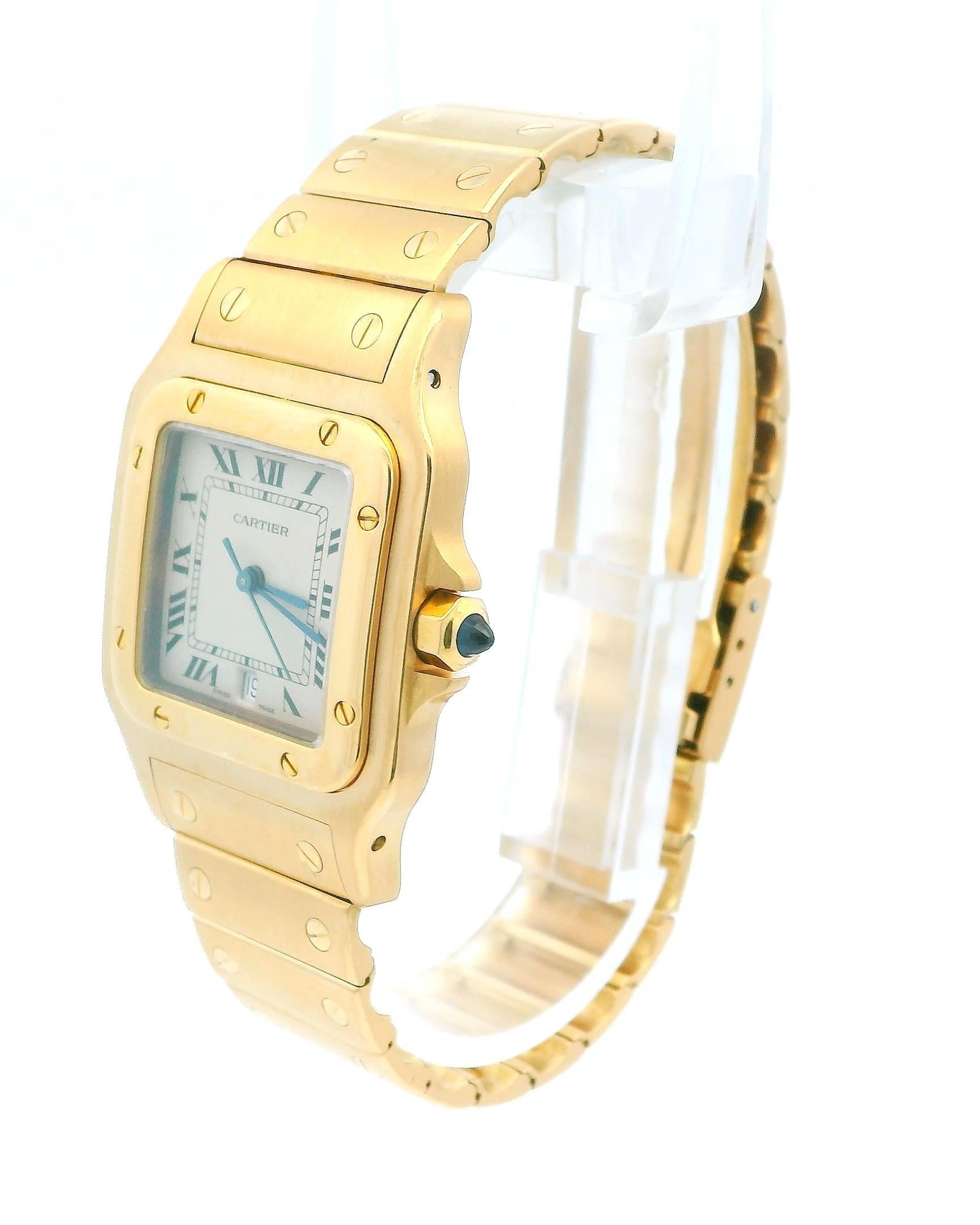 Montre Cartier Santos Galbee 887901 en or jaune 18 carats Excellent état - En vente à Great Neck Plaza, NY