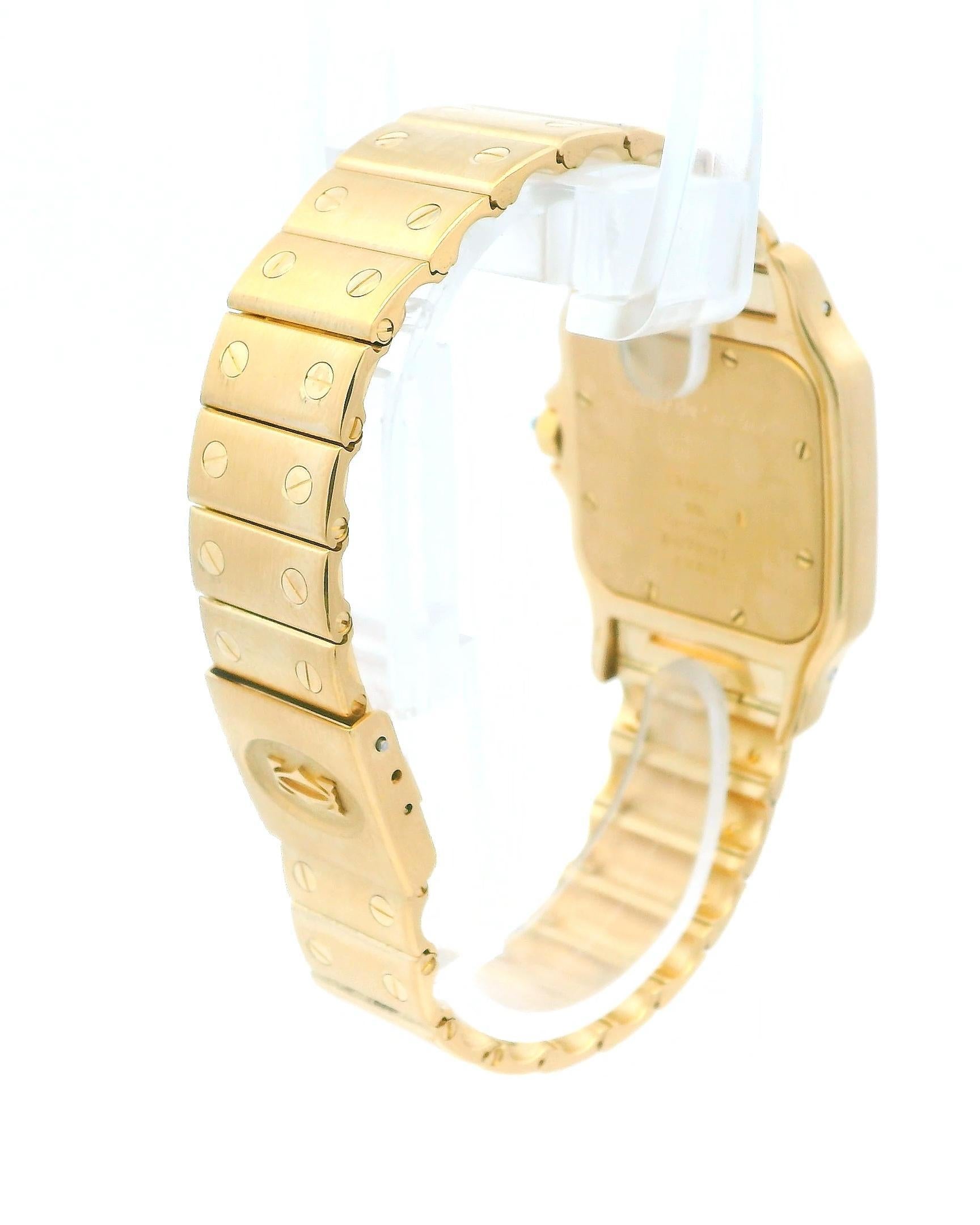 Montre Cartier Santos Galbee 887901 en or jaune 18 carats en vente 1