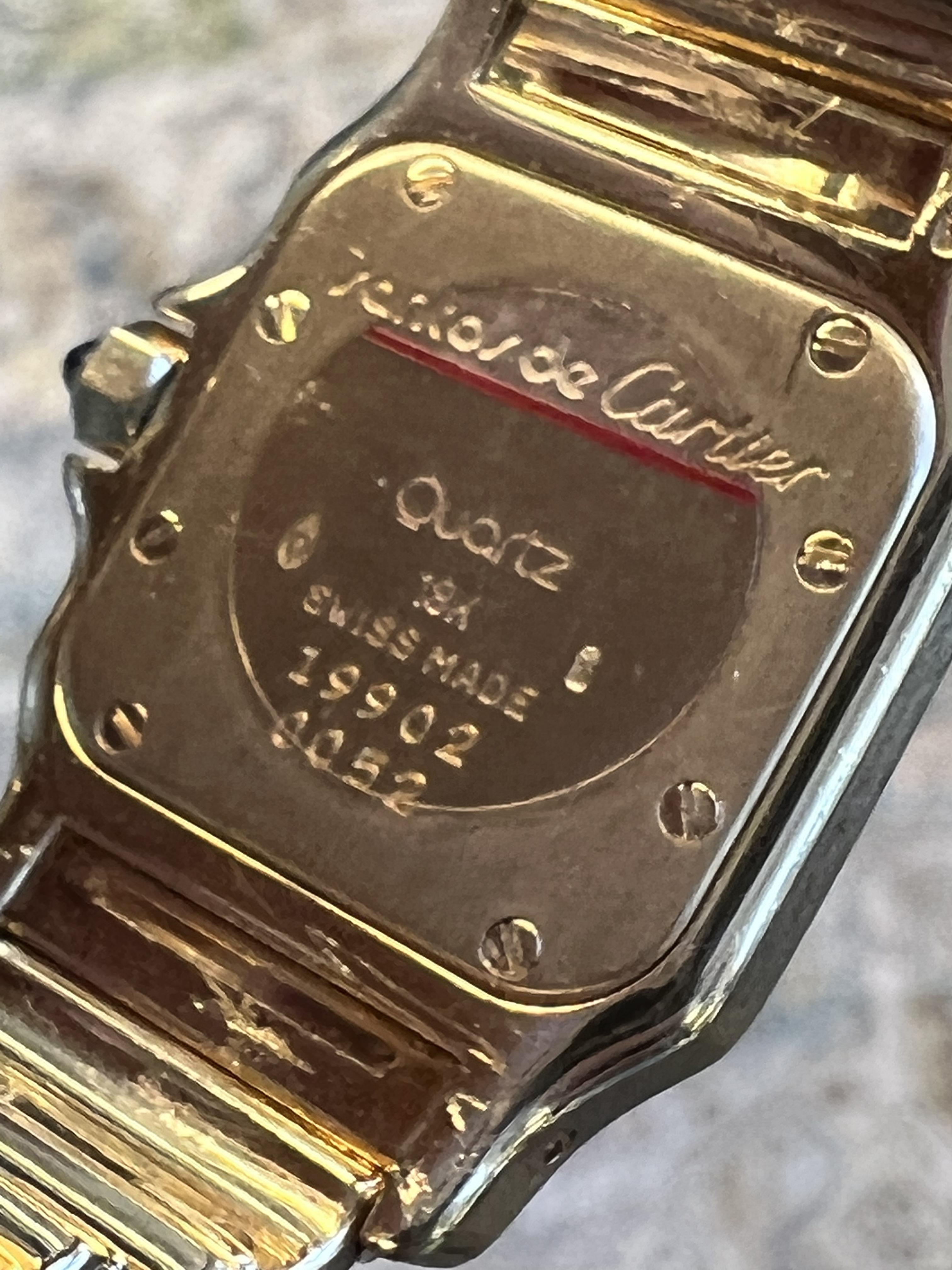 Cartier Santos Galbée fasi lunari in oro giallo con ricevuta originale in vendita 1