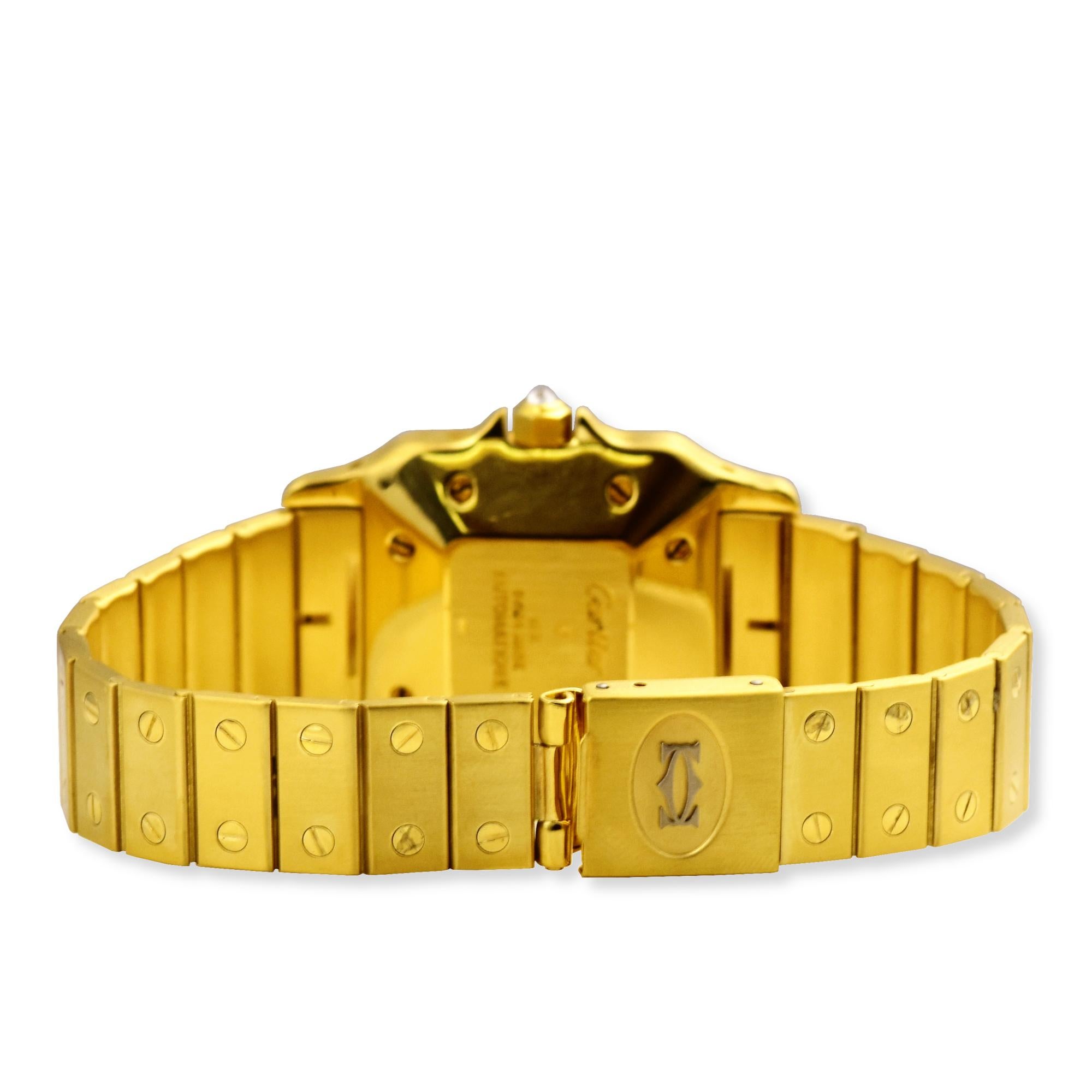 Cartier Santos Galbee Diamant 18k Gelbgold Uhr (Rundschliff)