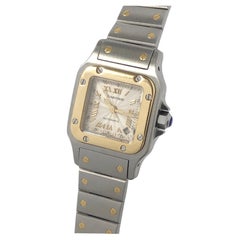 Cartier Santos Galbee Montre-bracelet automatique pour femme en or et acier