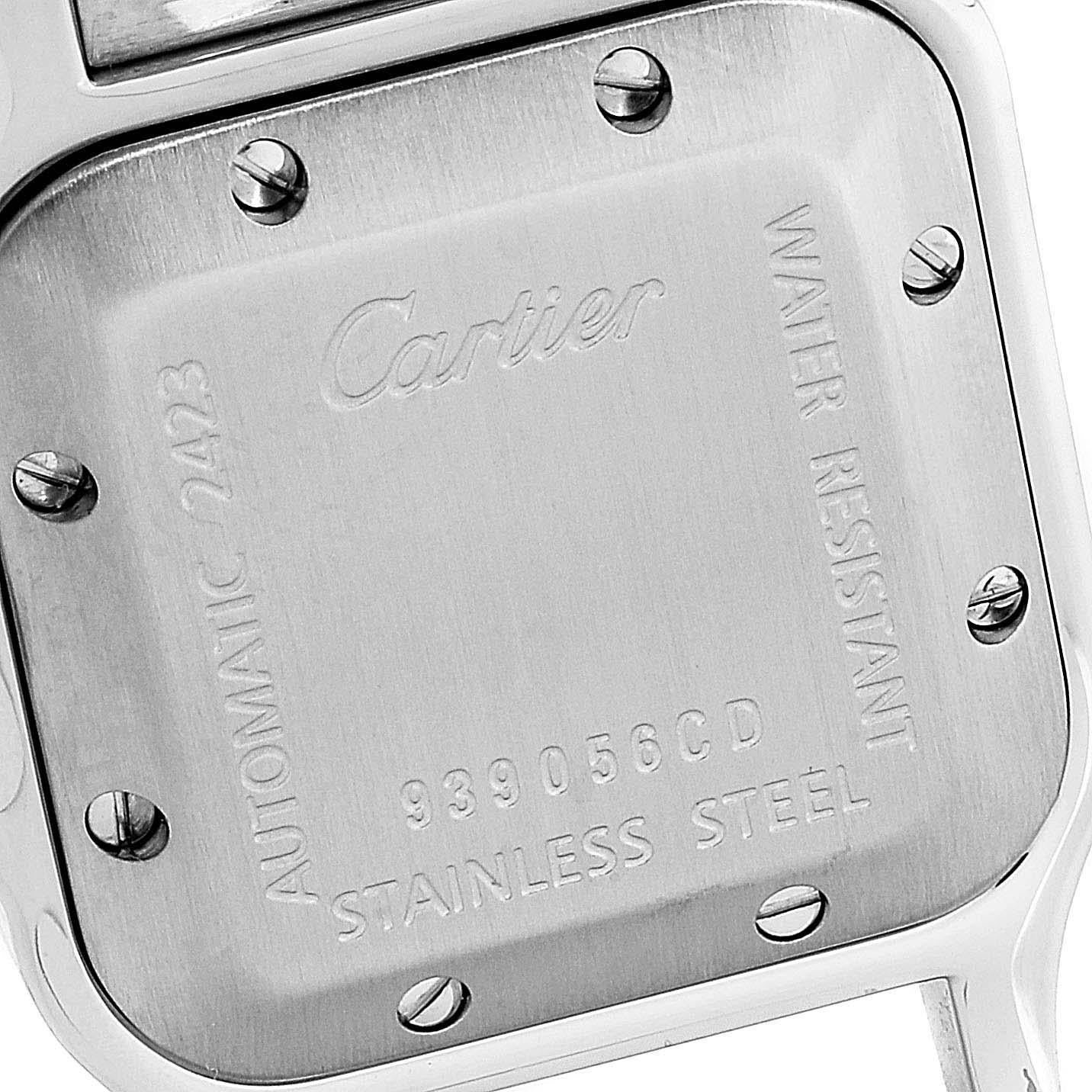 Cartier Santos Galbee Grey Dial Automatic Steel Ladies Watch W20066D6 In Excellent Condition For Sale In Atlanta, GA