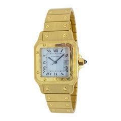 Vintage Cartier Santos Automatic Heavy Solid All 18 Karat Yellow Gold Watch 83DWT