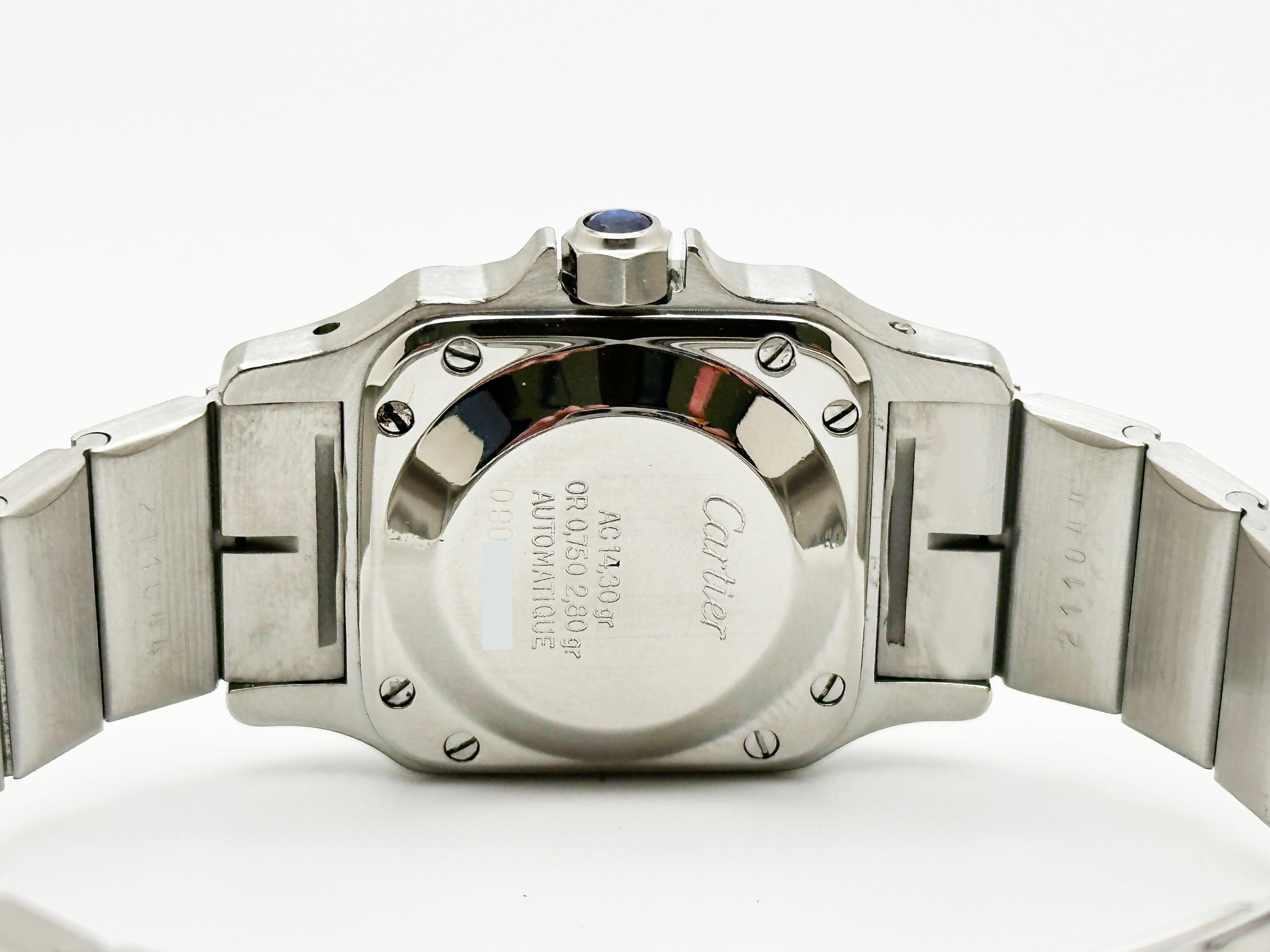Cartier Santos Galbee Damen 0902 24mm Weißes römisches Zifferblatt 18K Gelbgold Stahl 4