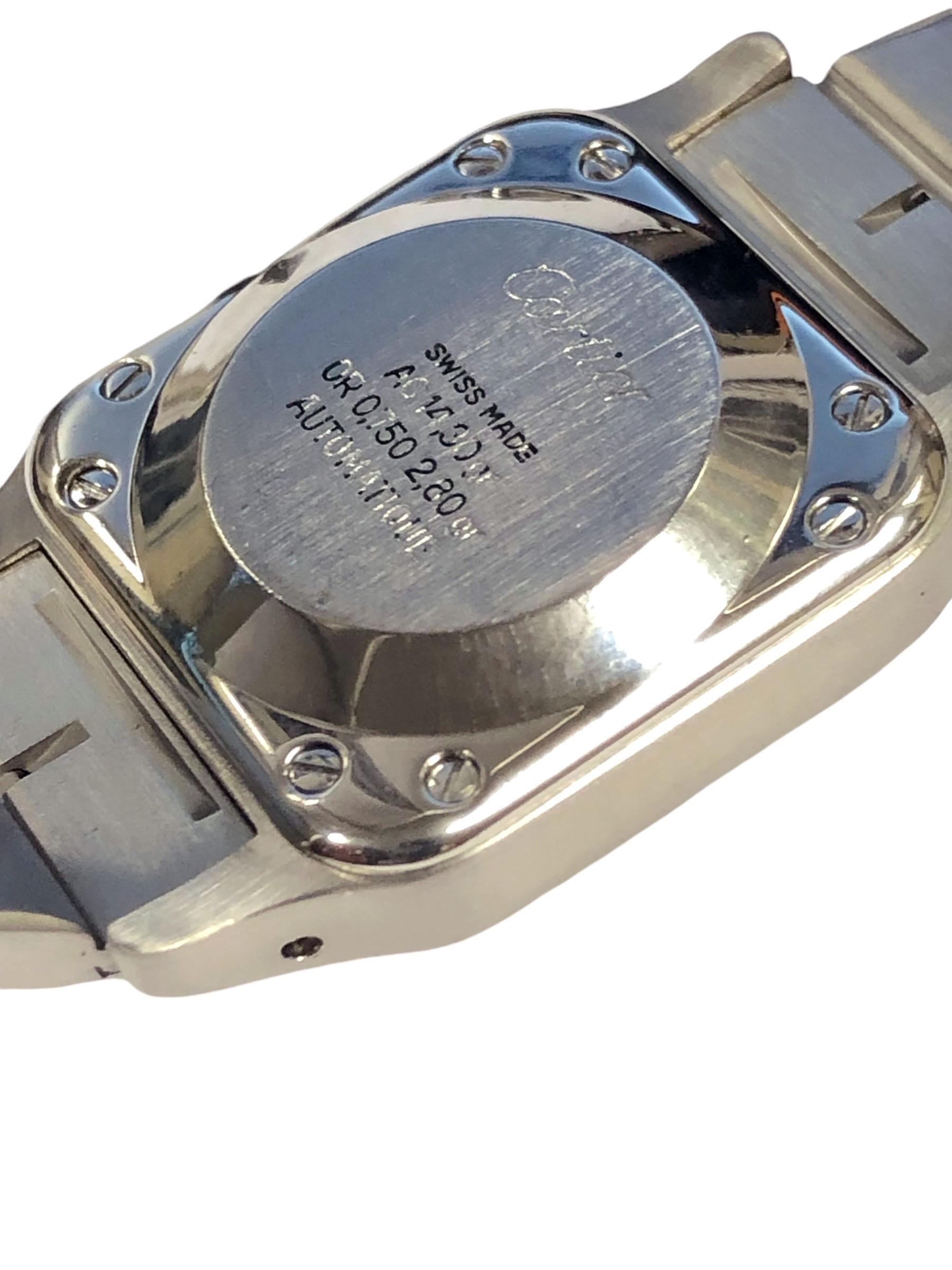 Cartier Santos Galbee Ladies 18k and Steel Automatic Wrist Watch In Excellent Condition In Chicago, IL