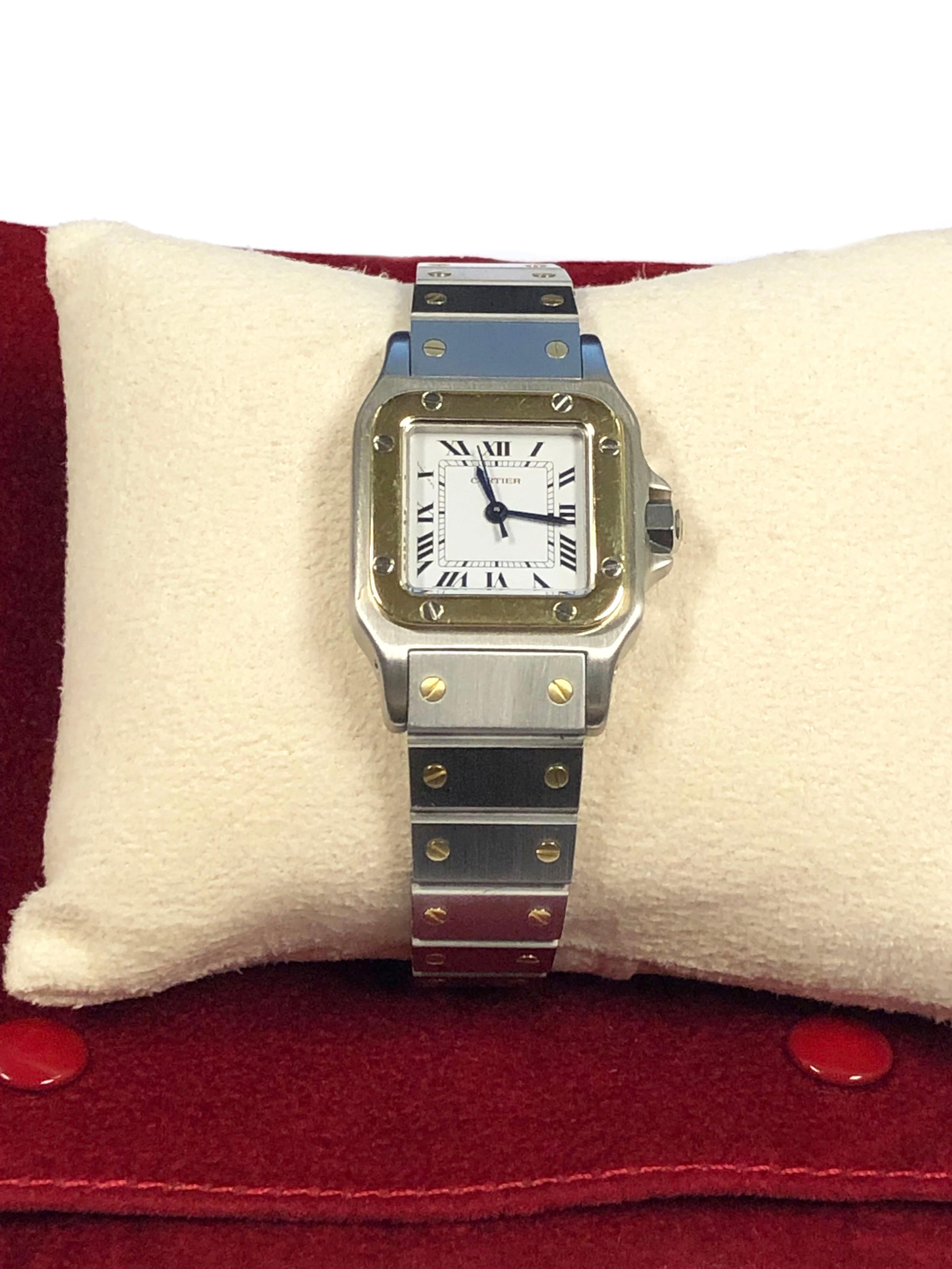 Cartier Santos Galbee Ladies 18k and Steel Automatic Wrist Watch 1