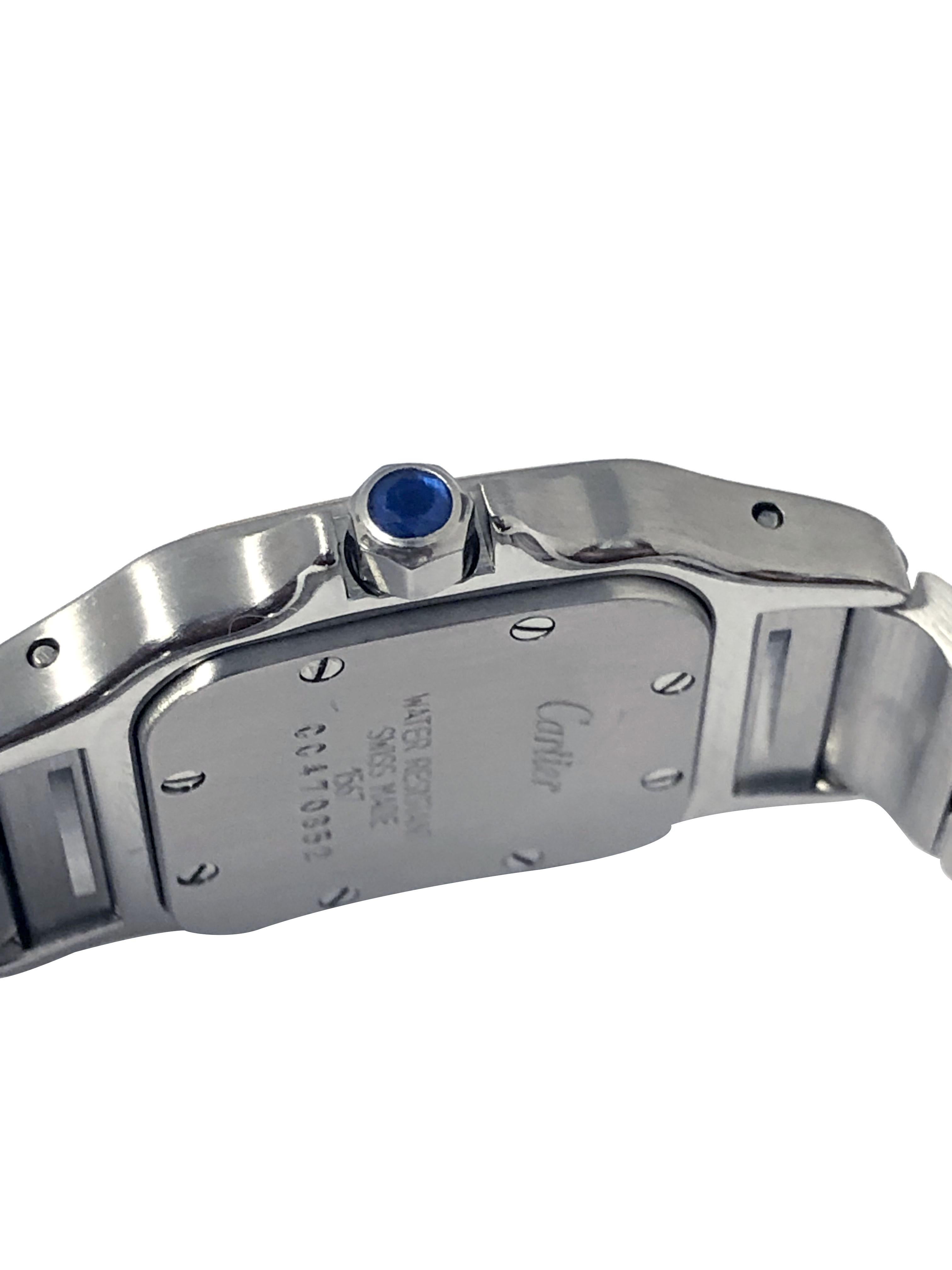 Cartier Santos Galbee Reloj de pulsera de cuarzo para señora de 18 quilates y acero en Excelente Estado en Chicago, IL