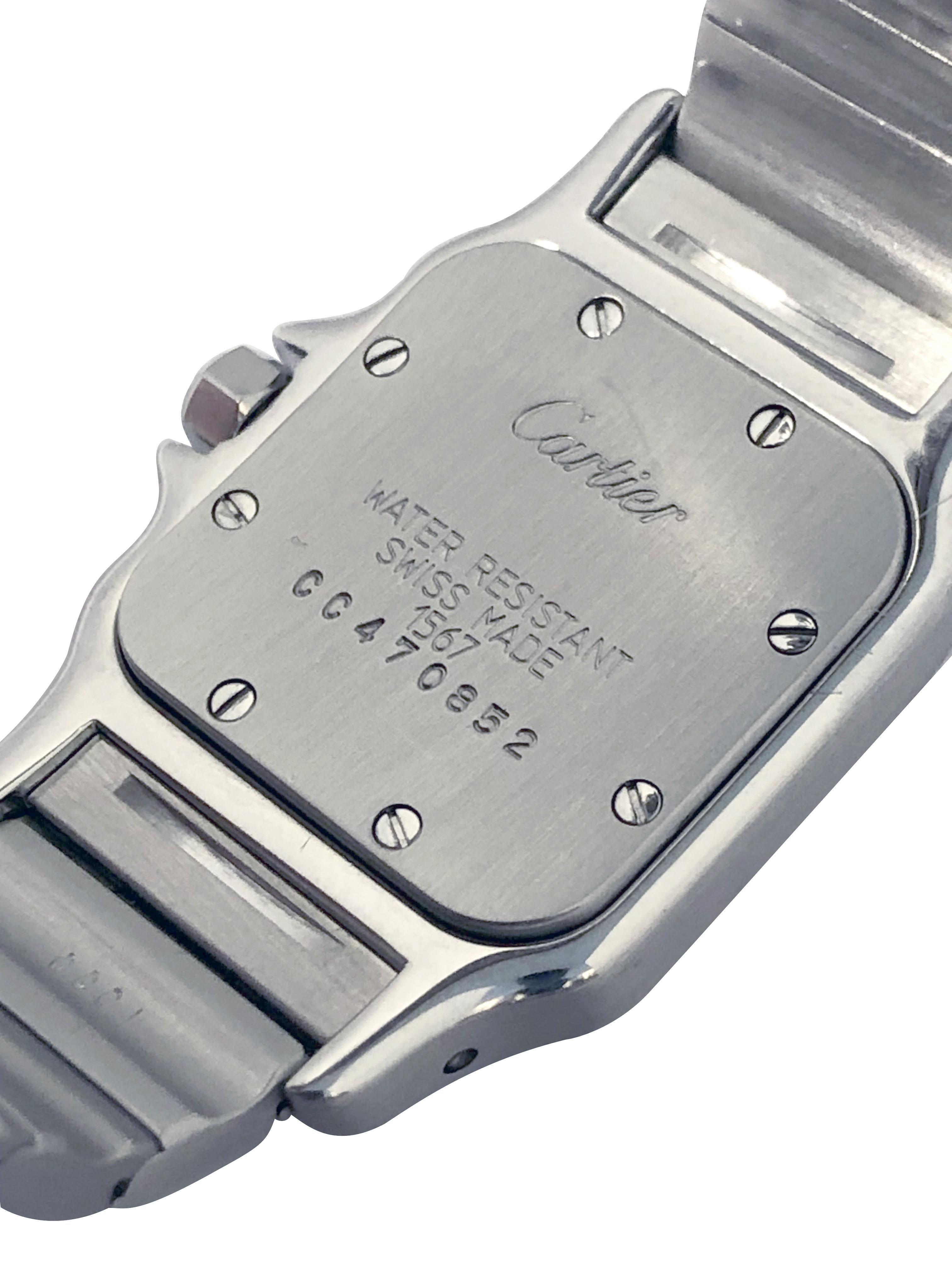 De las mujeres Cartier Santos Galbee Reloj de pulsera de cuarzo para señora de 18 quilates y acero