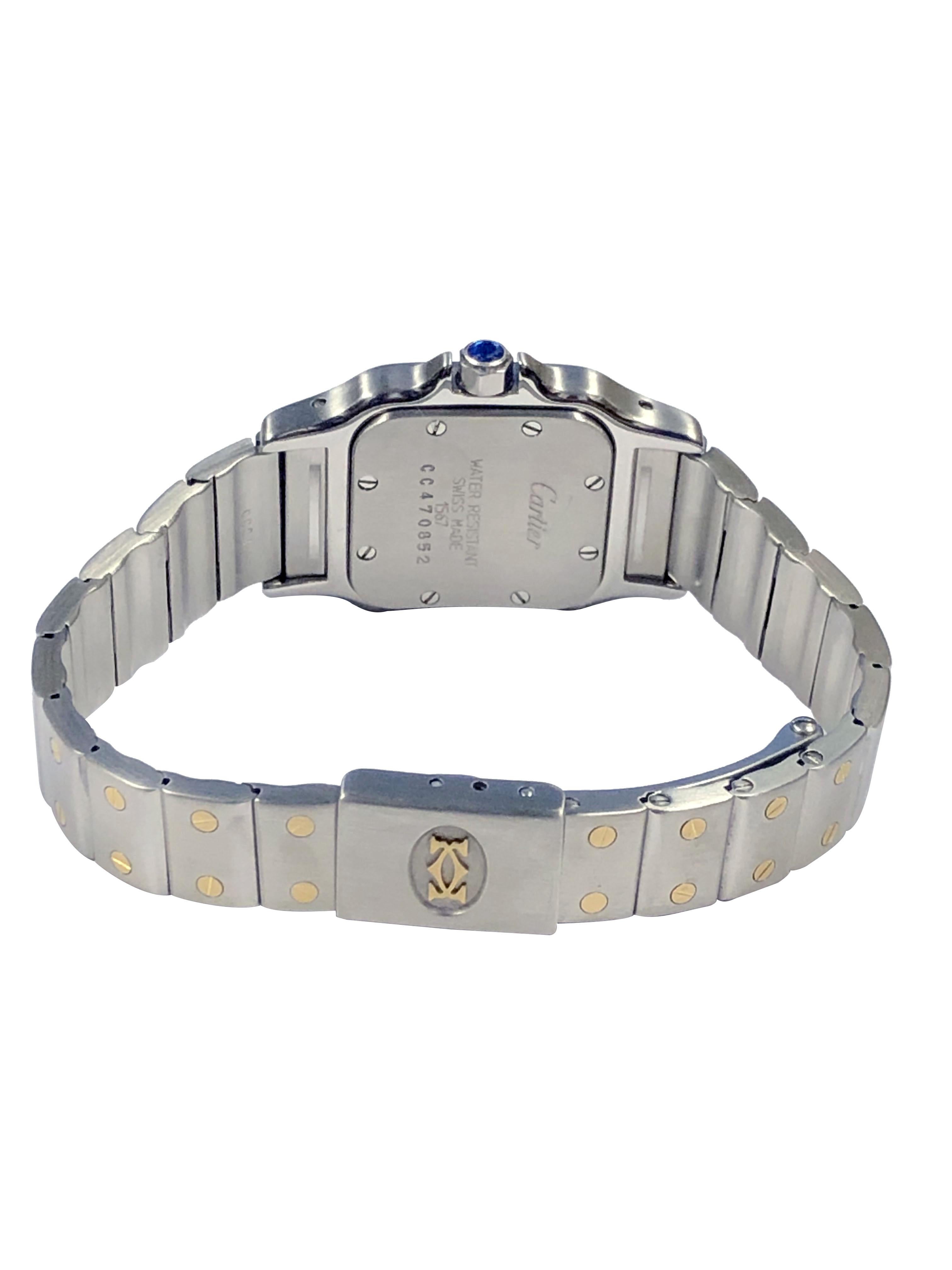 Cartier Santos Galbee Reloj de pulsera de cuarzo para señora de 18 quilates y acero 1