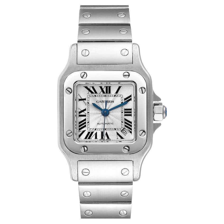 Ladies Cartier Santos Galbee Steel 18 Karat Gold Moonphase Quartz Watch ...