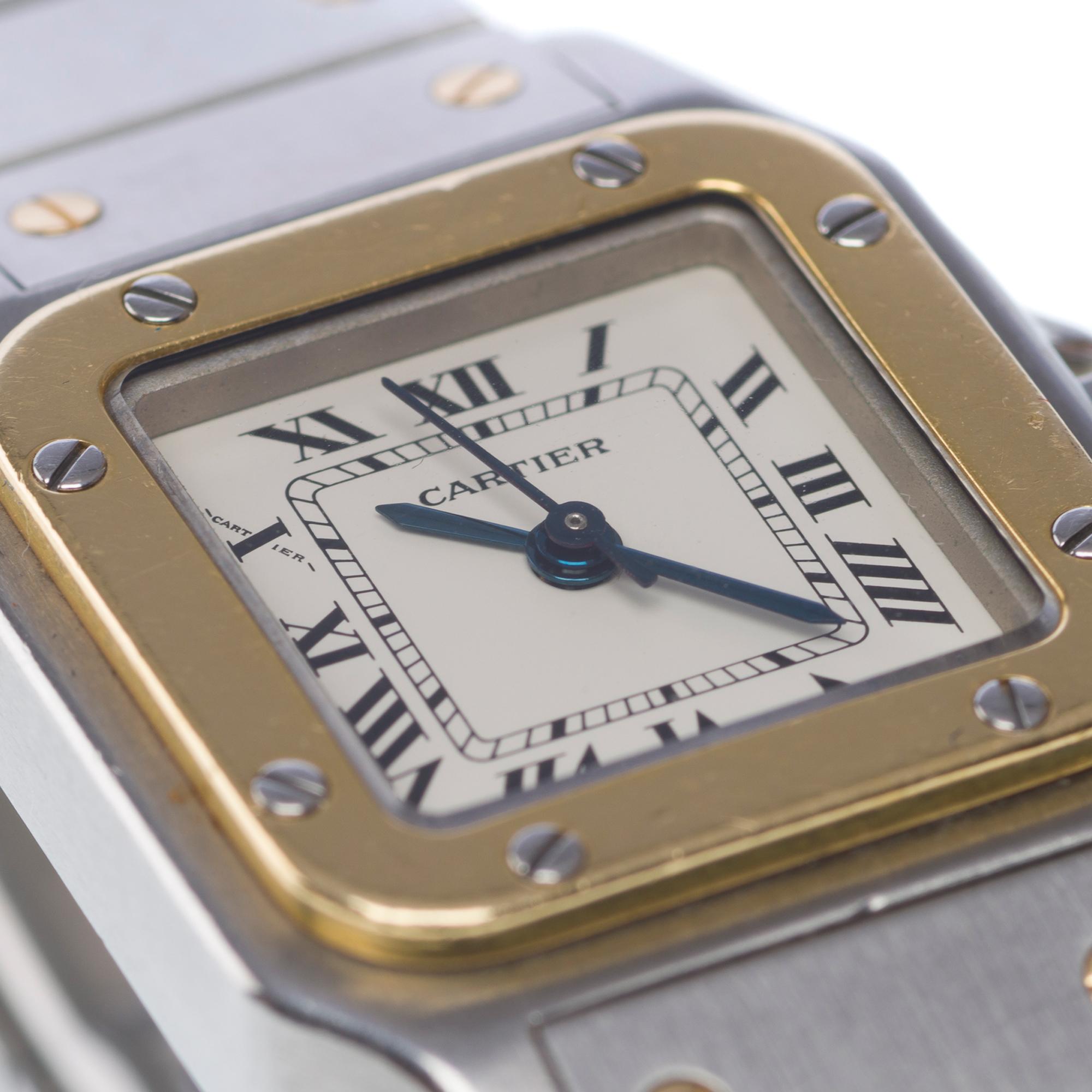 Cartier Santos Galbée lady bicolor wristwatch in yellow gold plated & steel 4