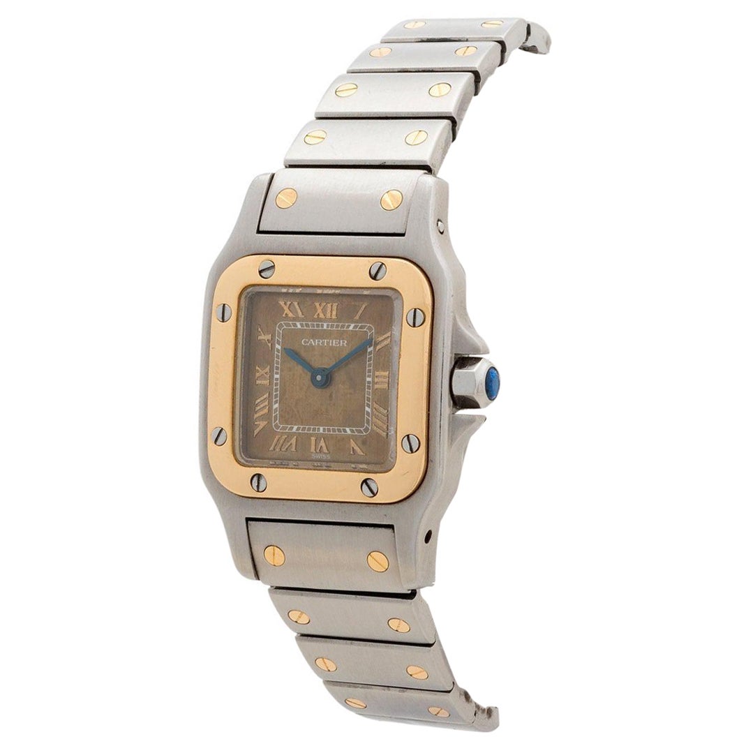 Cartier Santos Galbee Lady, Ref 1057930, Rare Gold Dial / Attractive Patination