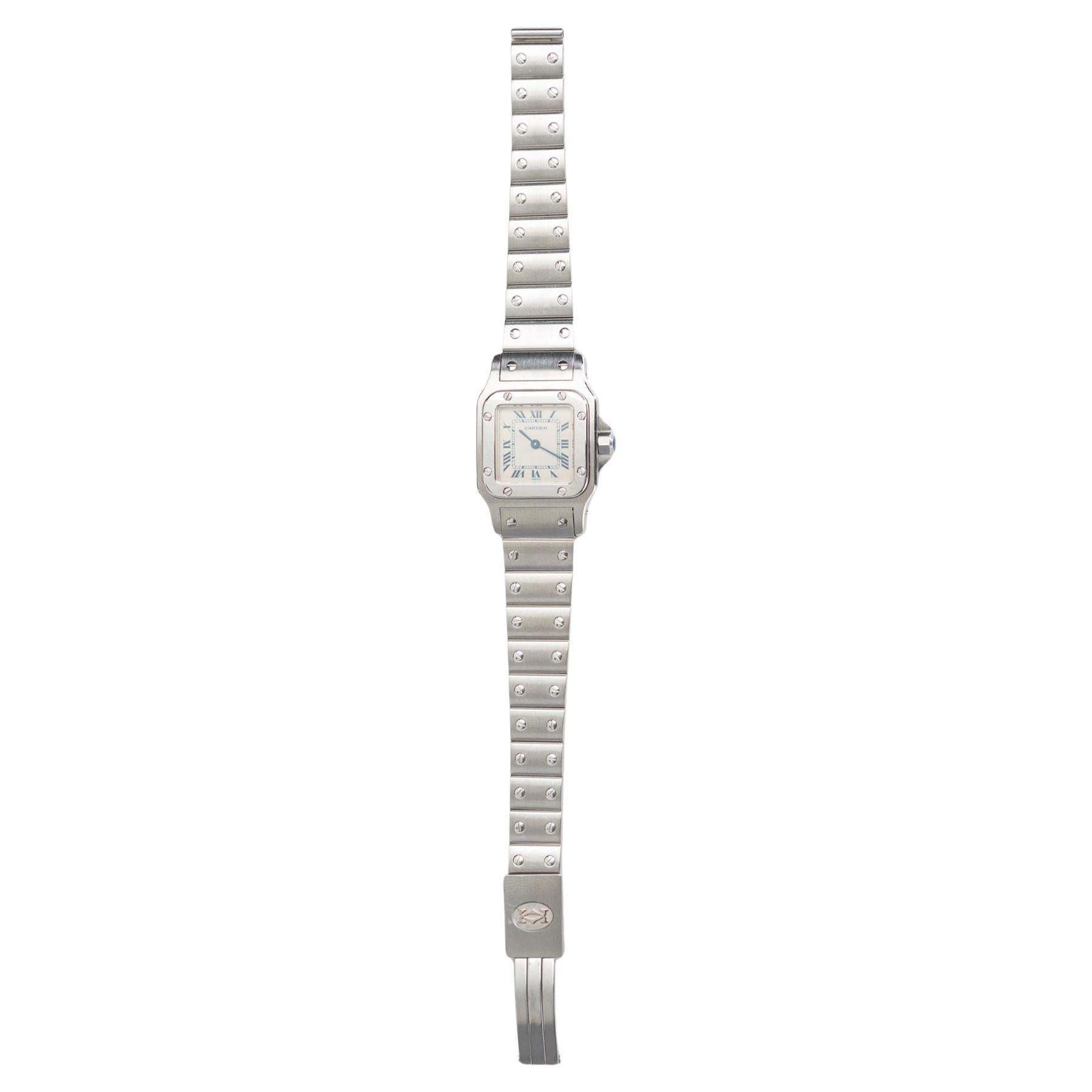 Cartier Santos Galbée Damenarmbanduhr aus Stahl