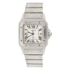Cartier Santos Galbee Large Silver Roman Dial Automatic Watch