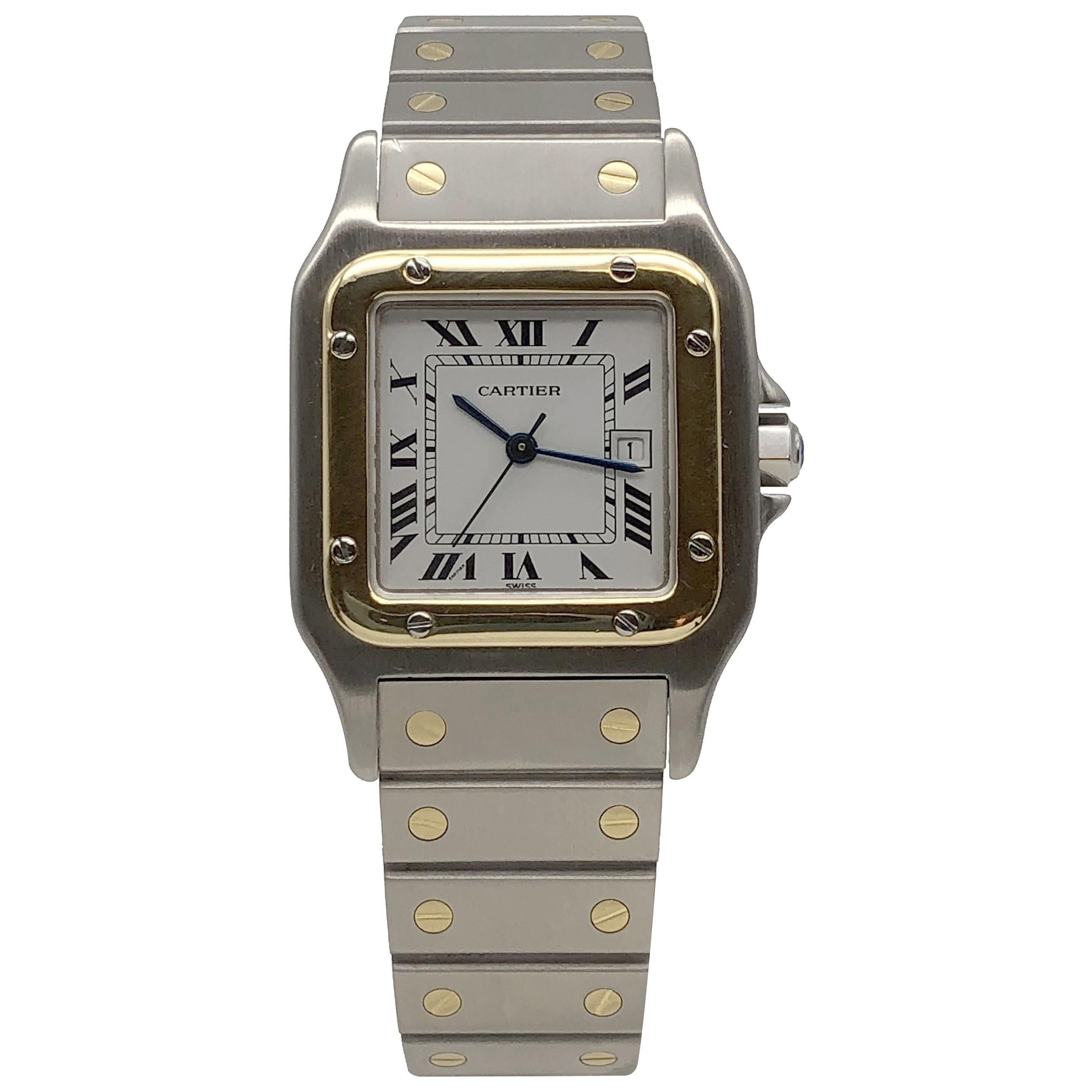 Cartier Santos Galbee Large Steel and Gold Automatic Wrist Watch