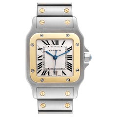 Cartier Santos Galbee Large Steel Yellow Gold Mens Watch W20011C4