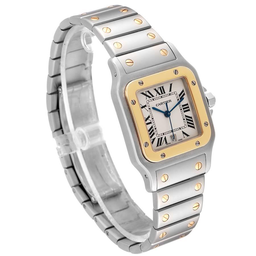 Cartier Santos Galbee Large Steel Yellow Gold Unisex Watch 1566 In Excellent Condition In Atlanta, GA