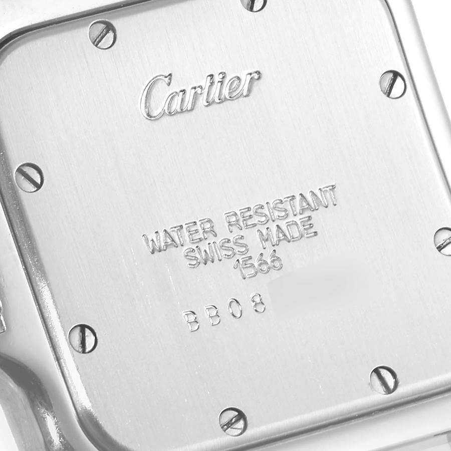 Cartier Santos Galbee Large Steel Yellow Gold Unisex Watch 1566 In Excellent Condition For Sale In Atlanta, GA