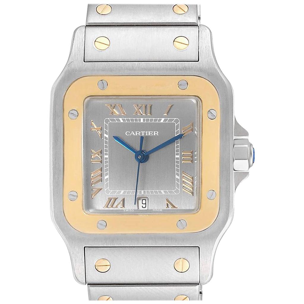 Cartier Santos Galbee Large Steel Yellow Gold Unisex Watch 1566