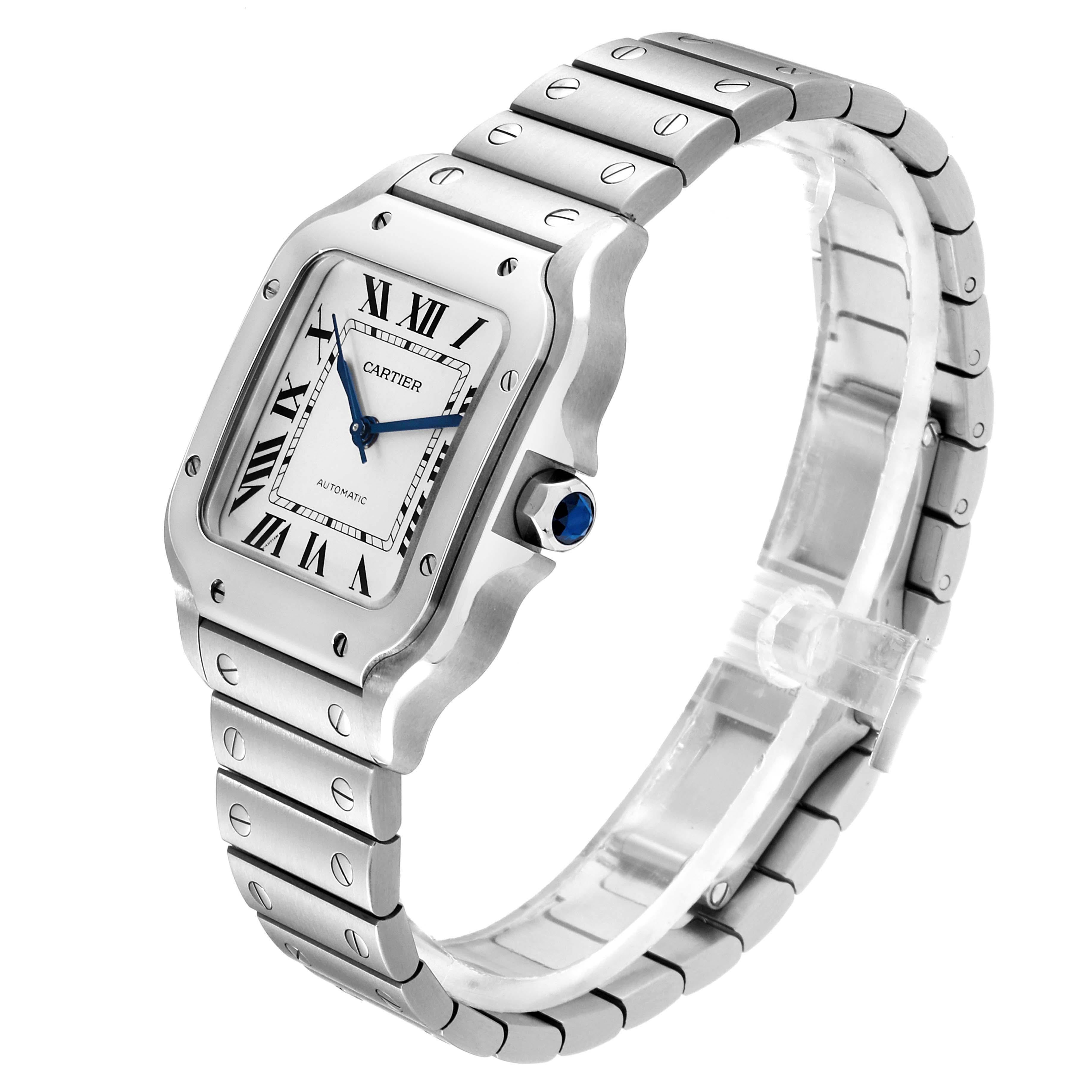 Cartier Santos Galbee Medium Steel Men's Watch WSSA0010 Unworn In Excellent Condition For Sale In Atlanta, GA