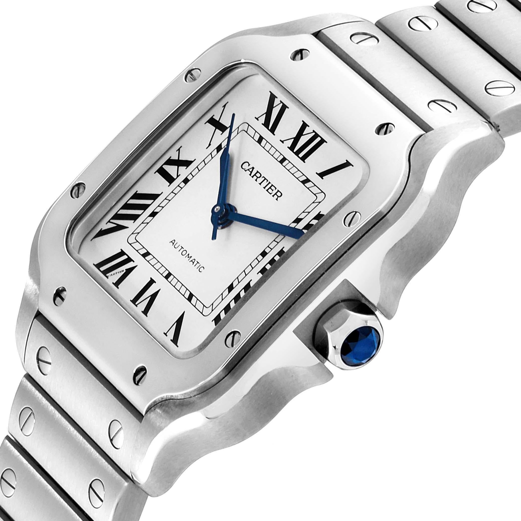 Cartier Santos Galbee Medium Steel Men's Watch WSSA0010 Unworn For Sale 1