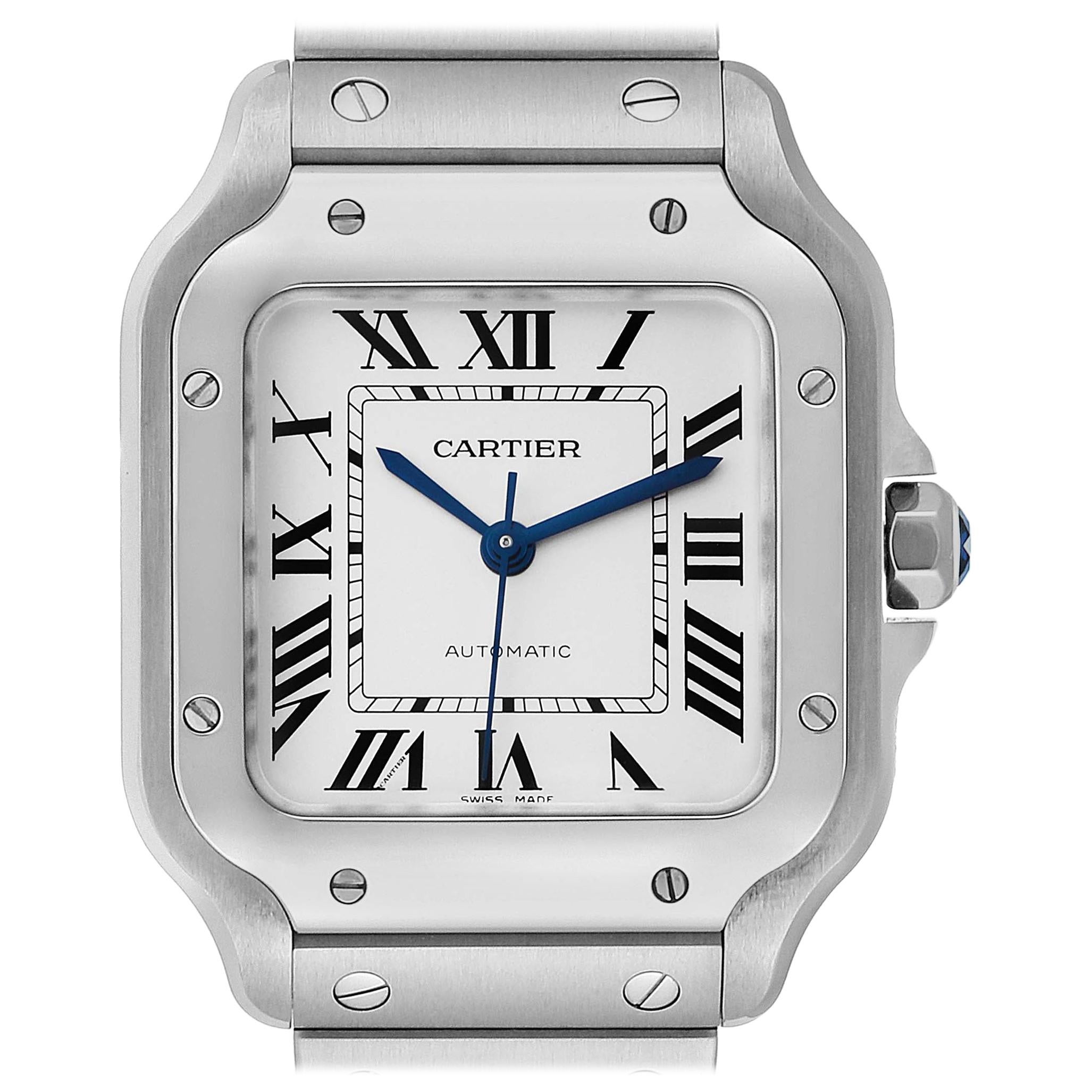 Cartier Santos Galbee Medium Steel Men's Watch WSSA0010 Unworn For Sale