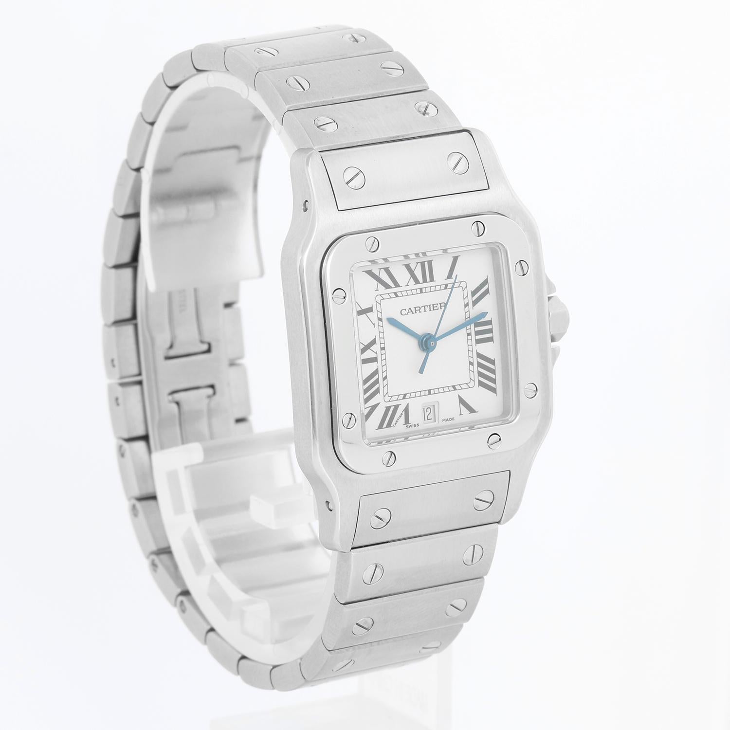 Cartier Santos Galbee Midsize Steel Quartz Watch W20060D6 1564 In Excellent Condition In Dallas, TX