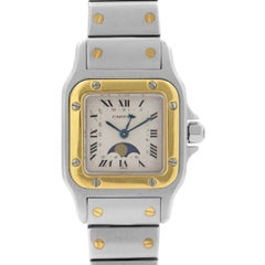 Cartier Santos Galbee Moonphase Steel Silver Dial Ladies Quartz Watch 119902