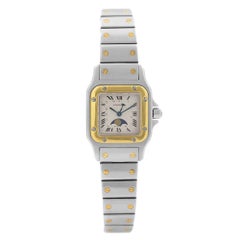 Cartier Santos Galbee Moonphase Steel Silver Dial Ladies Quartz Watch 119902