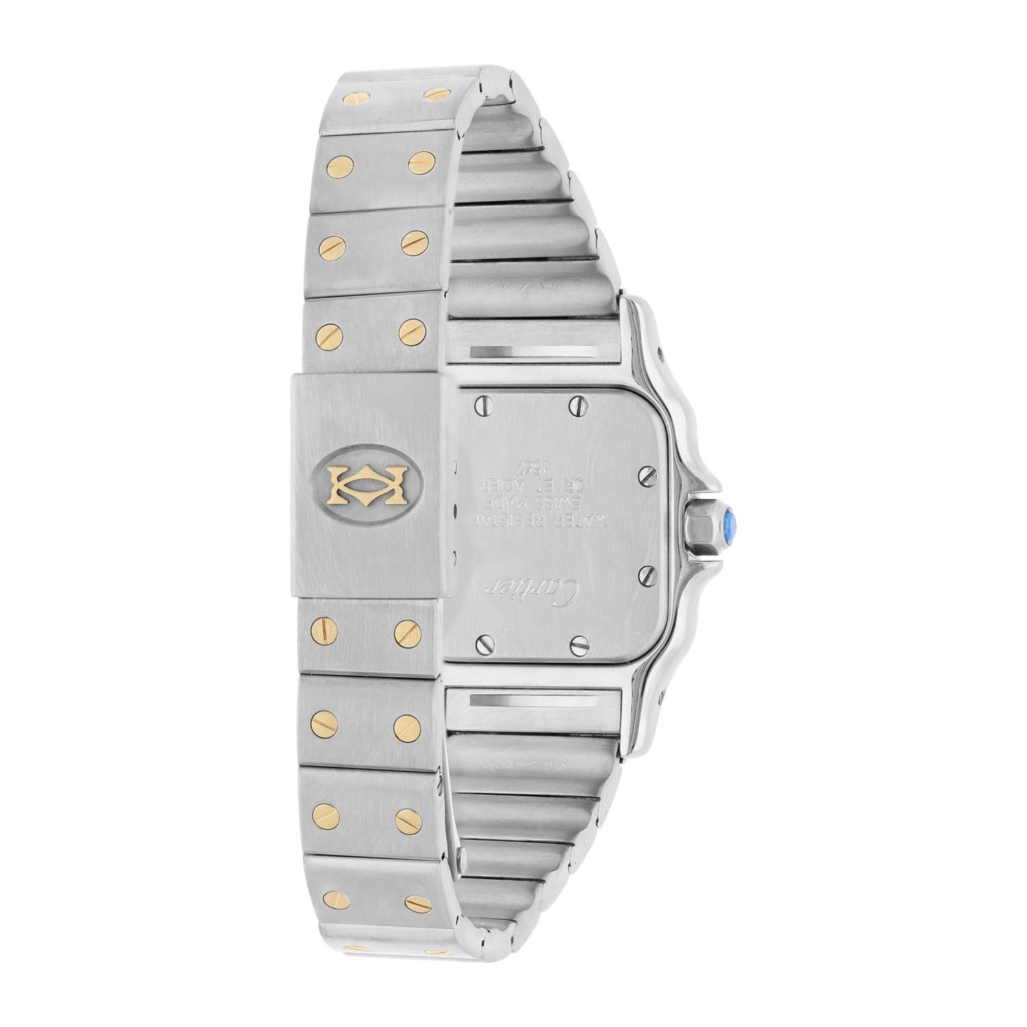 Cartier Santos Galbee Quarz 24 mm Zweifarbige Gelbgold Damenuhr 1567 5