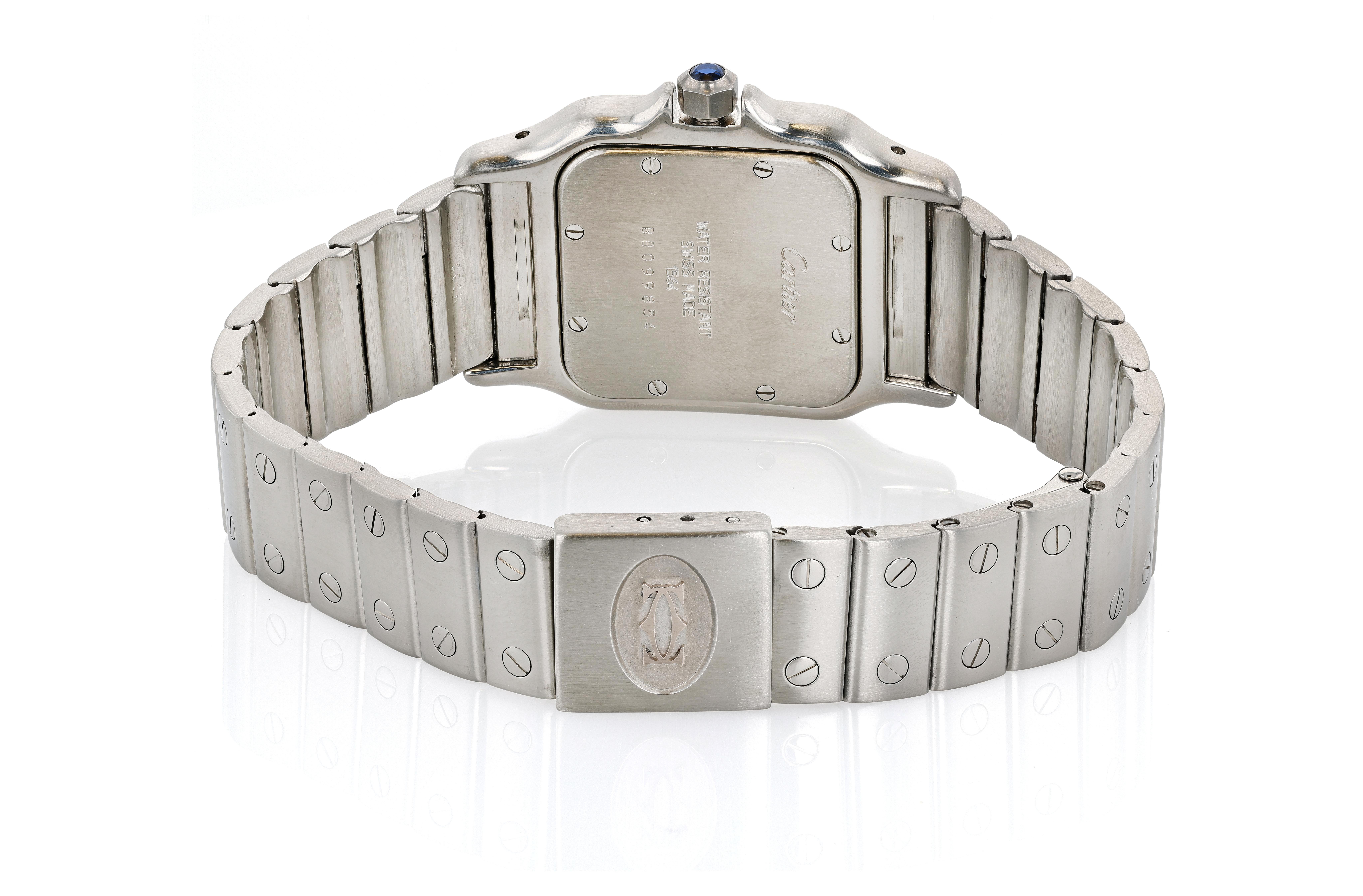 Montre-bracelet Cartier Santos Galbee à quartz en acier, circa 1985 Unisexe en vente