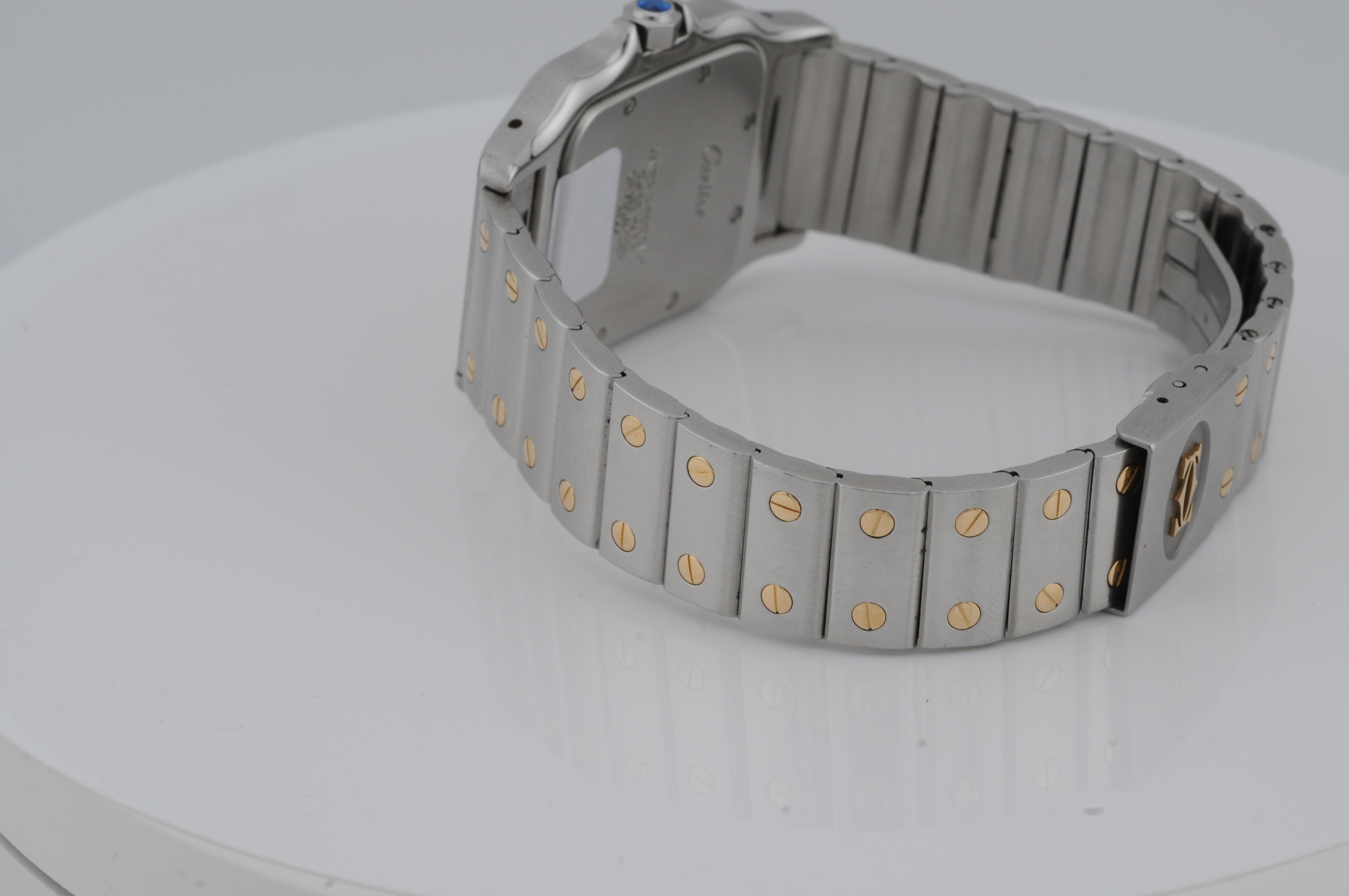 Cartier Santos Galbée Ref. 1566 – Steel & Gold Quartz Watch For Sale 5