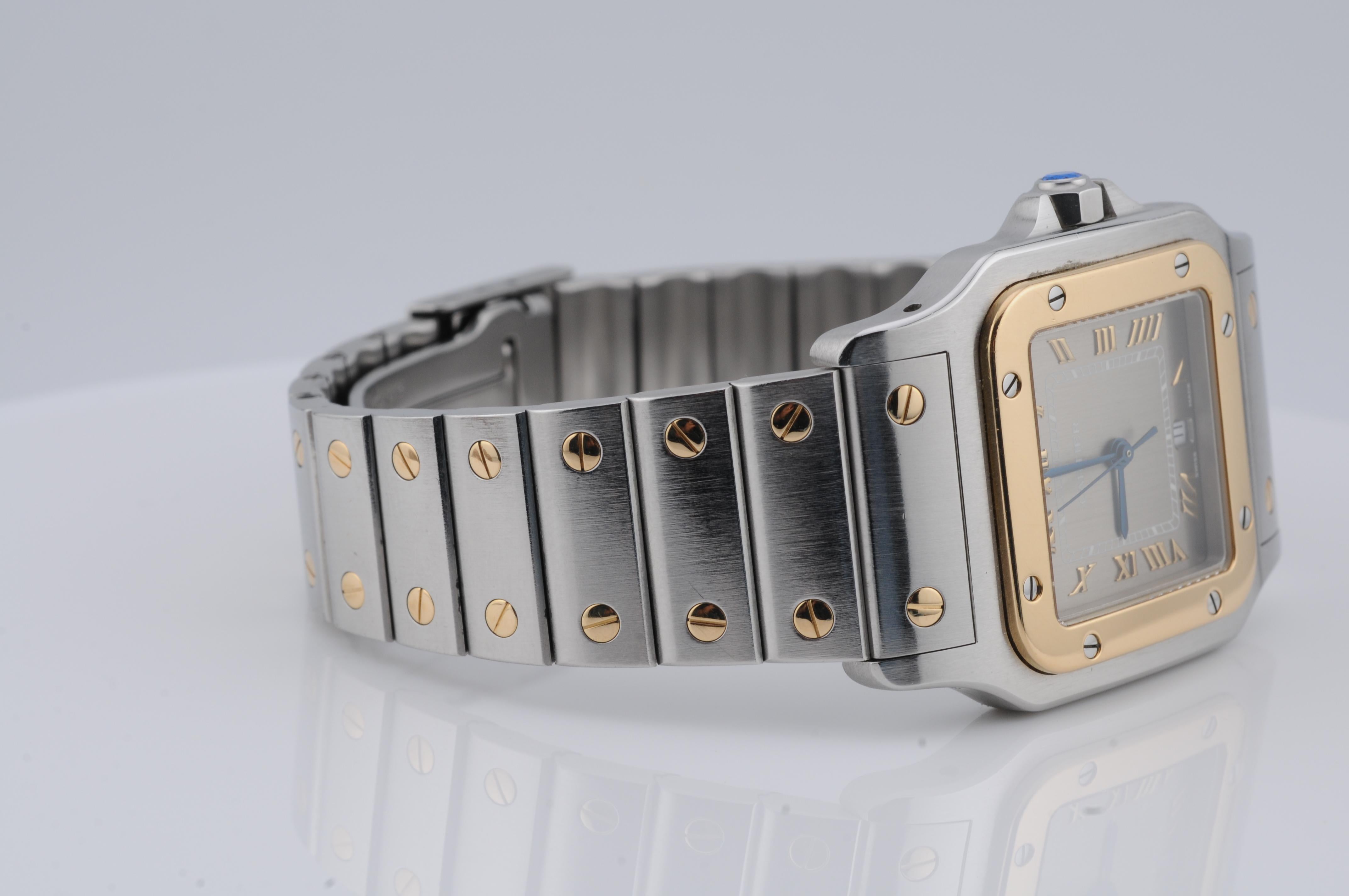 Cartier Santos Galbée Ref. 1566 – Steel & Gold Quartz Watch In Good Condition For Sale In Berlin, BE