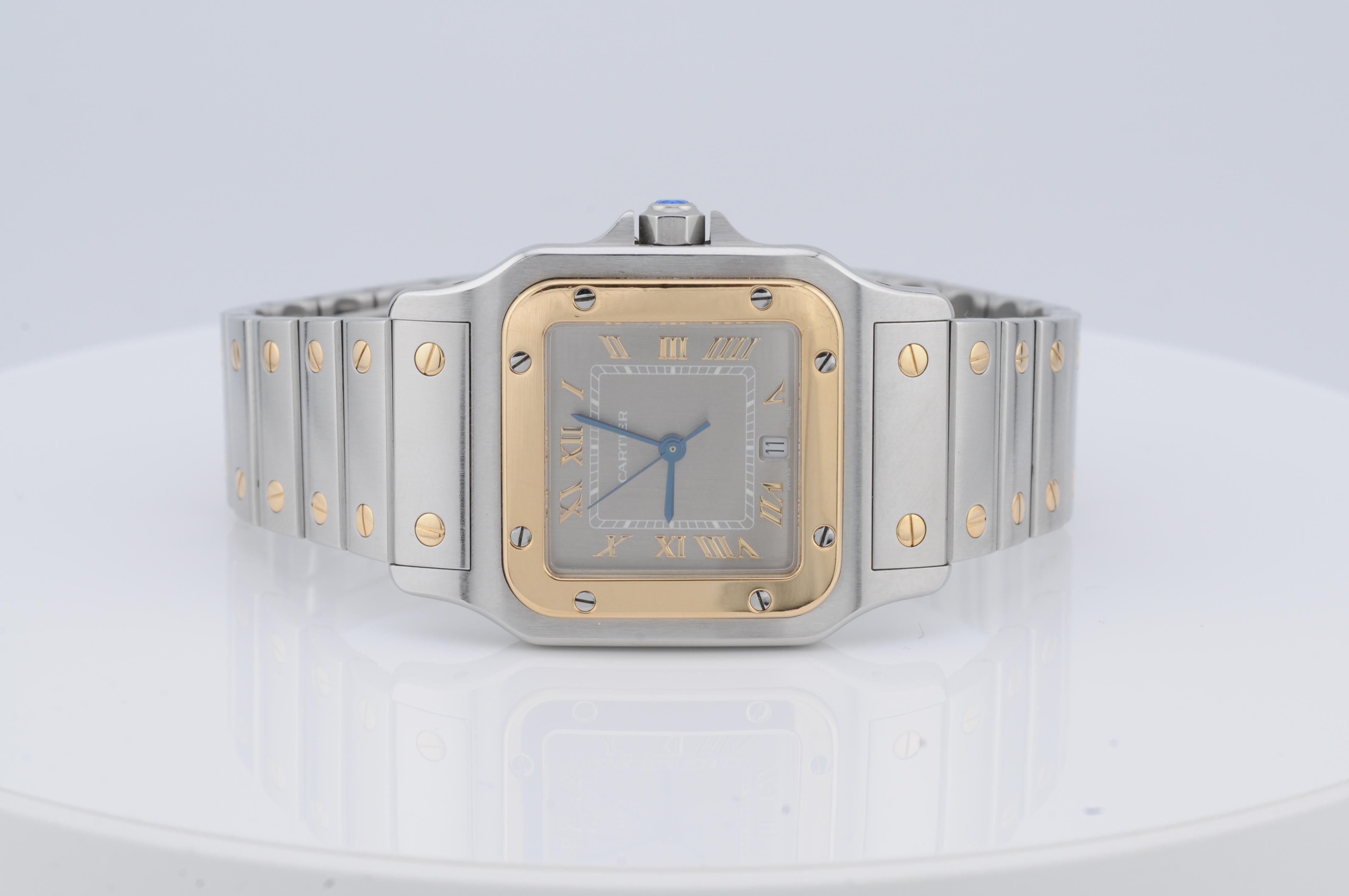 Cartier Santos Galbée Ref. 1566 – Steel & Gold Quartz Watch For Sale 1